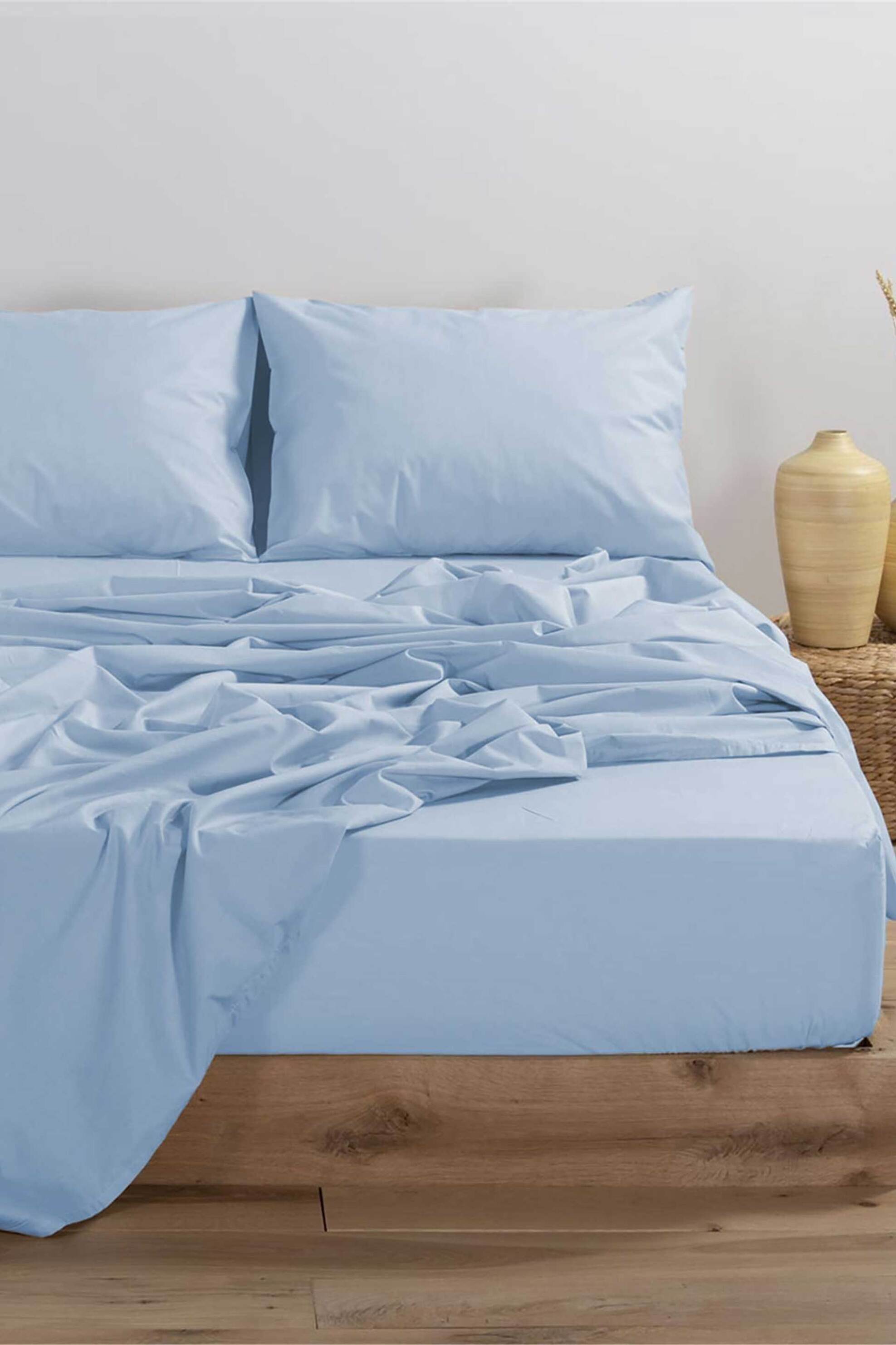 NEF-NEF σεντόνι μονό με λάστιχο "Basic" 100 x 200 + 30 cm   - 011710 Μπλε Ανοιχτό