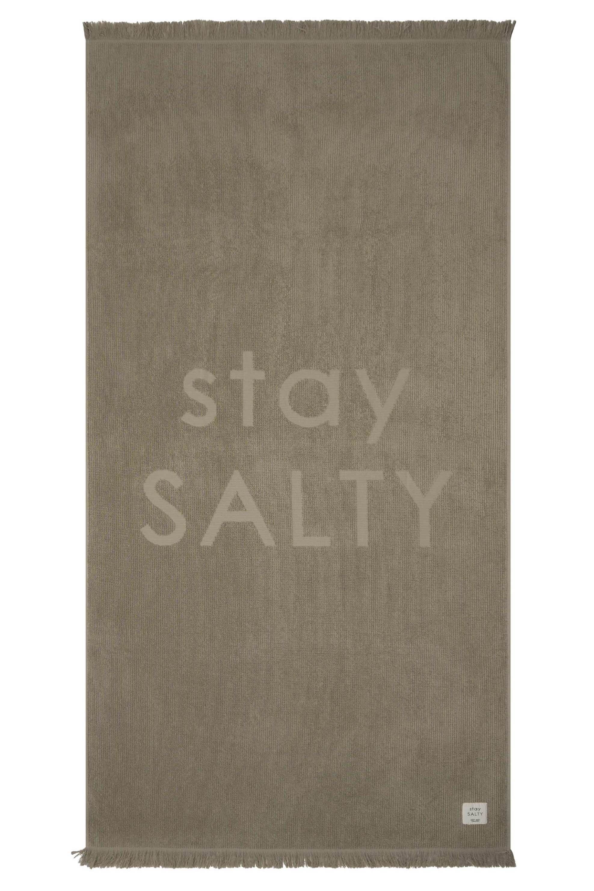 NEF-NEF HOMEWARE NEF-NEF unisex πετσέτα θαλάσσης με letter print 90 x 170 cm "Stay Salty" - 030590 Πράσινο Σκούρο