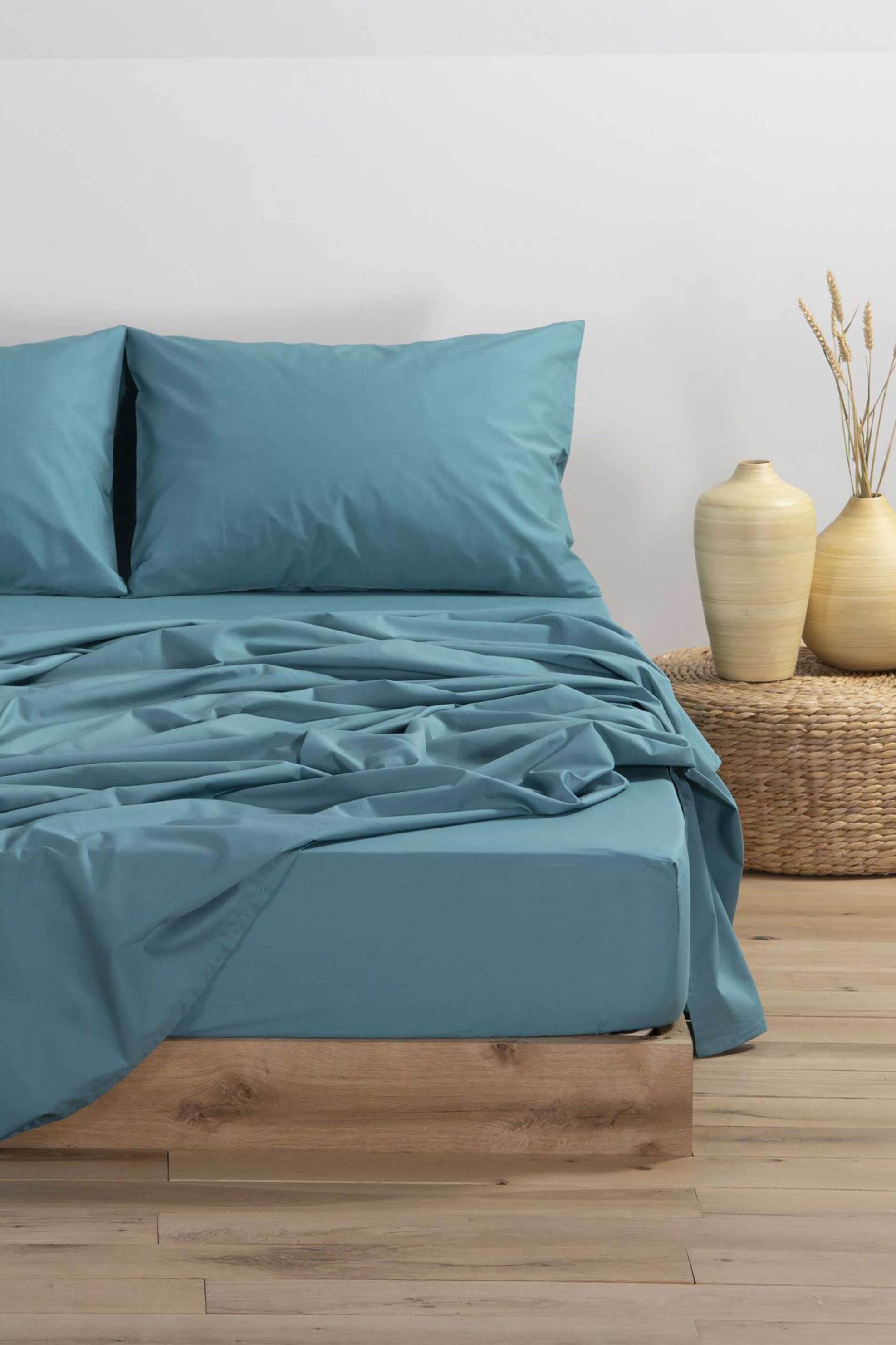 NEF-NEF σεντόνι διπλό με λάστιχο "Basic" 140 x 200 + 30 cm - 033508 Πετρόλ