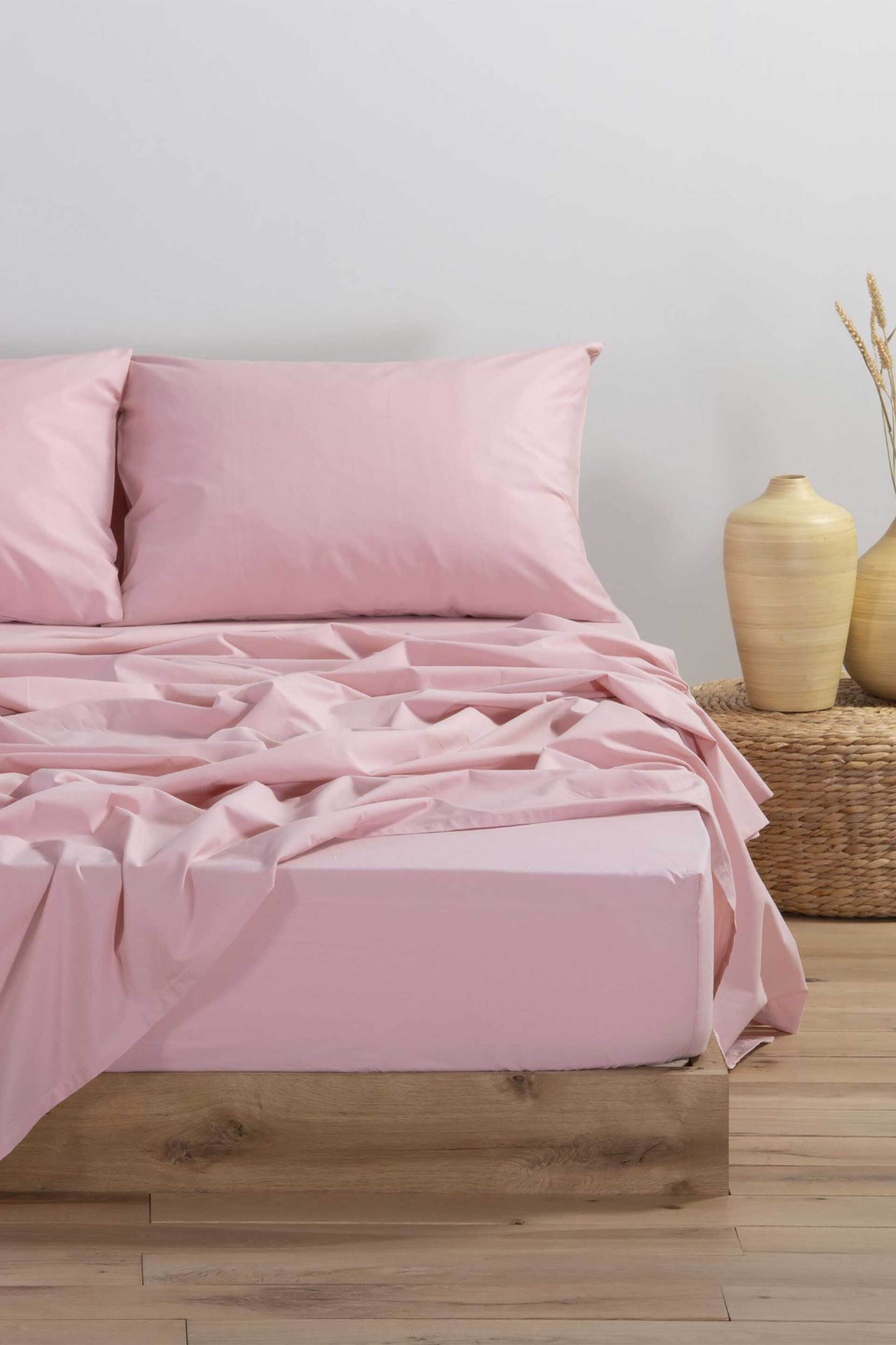 NEF-NEF σεντόνι διπλό με λάστιχο "Basic" 140 x 200 + 30 cm - 033508 Ροζ