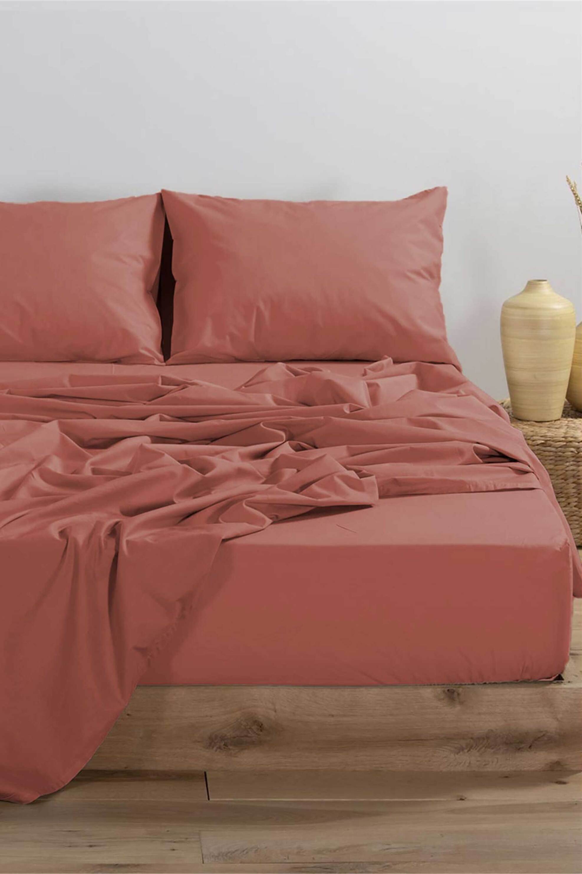 NEF-NEF σεντόνι διπλό με λάστιχο "Basic" 140 x 200 + 30 cm - 033508 Κεραμιδί