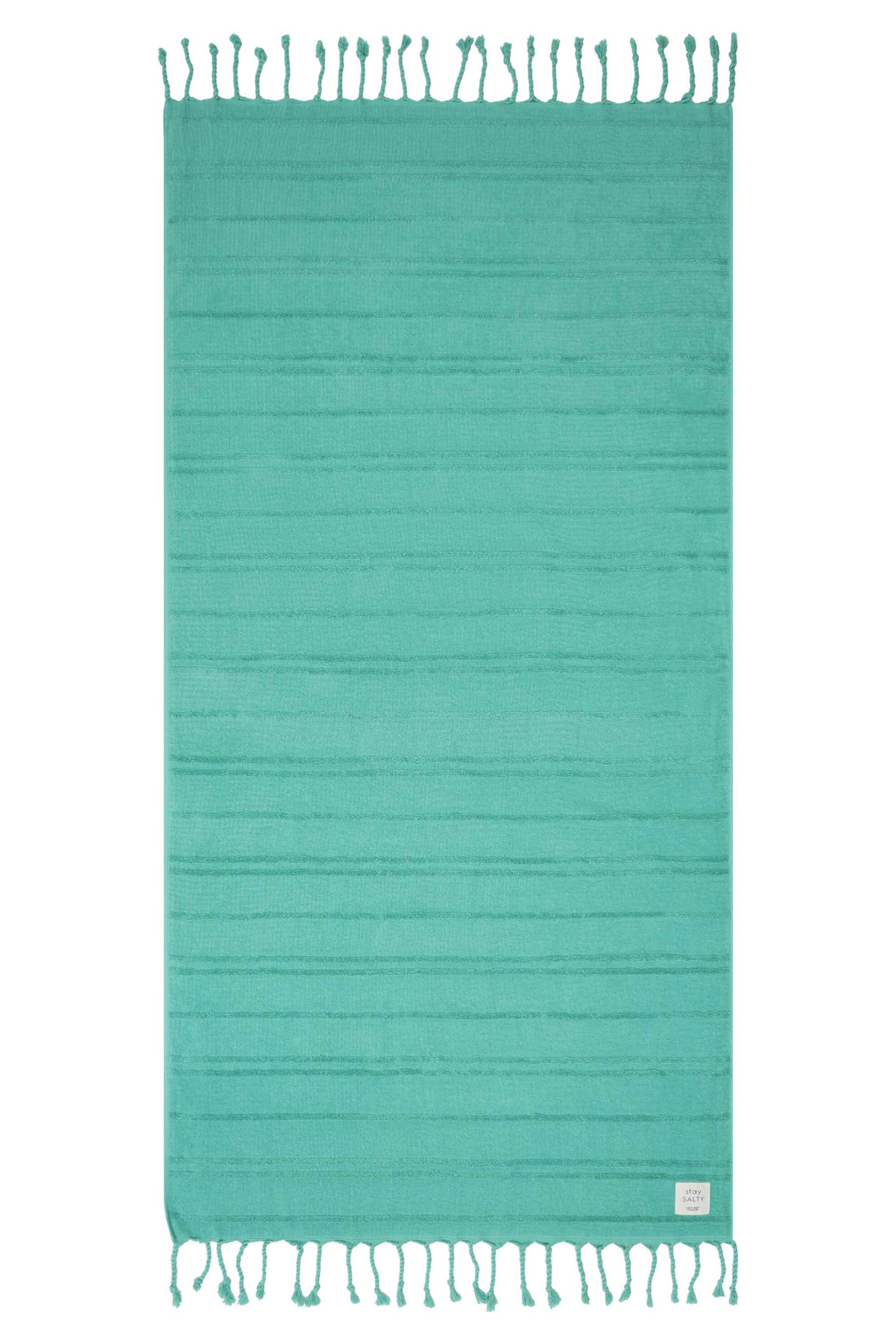NEF-NEF HOMEWARE NEF-NEF γυναικεία πετσέτα θαλάσσης μονόχρωμη με ανάγλυφο σχέδιο και κρόσσια 80 x 160 cm "Expression 23" - 033058 Τυρκουάζ