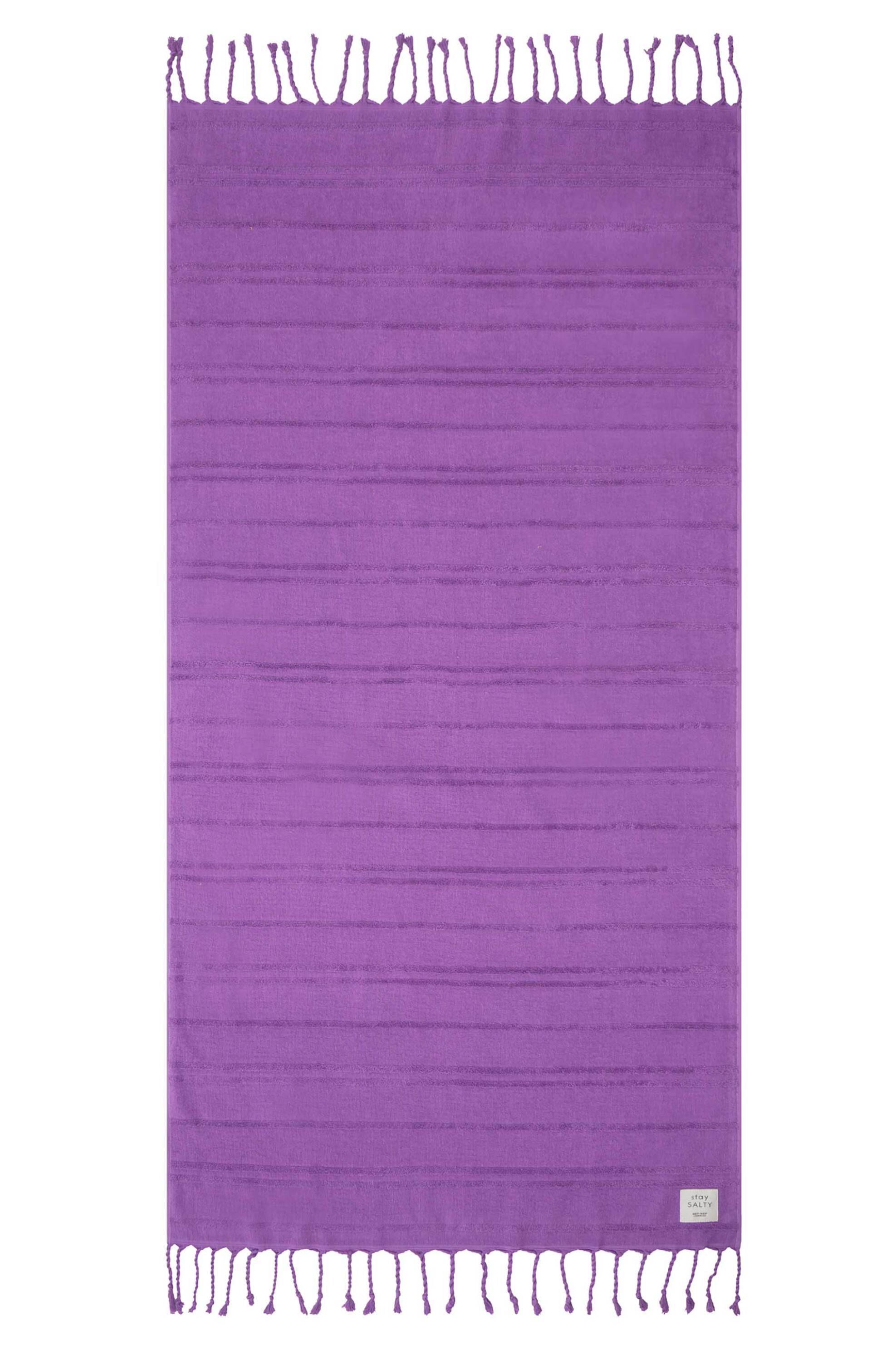 NEF-NEF HOMEWARE NEF-NEF γυναικεία πετσέτα θαλάσσης μονόχρωμη με ανάγλυφο σχέδιο και κρόσσια 80 x 160 cm "Expression 23" - 033058 Λιλά