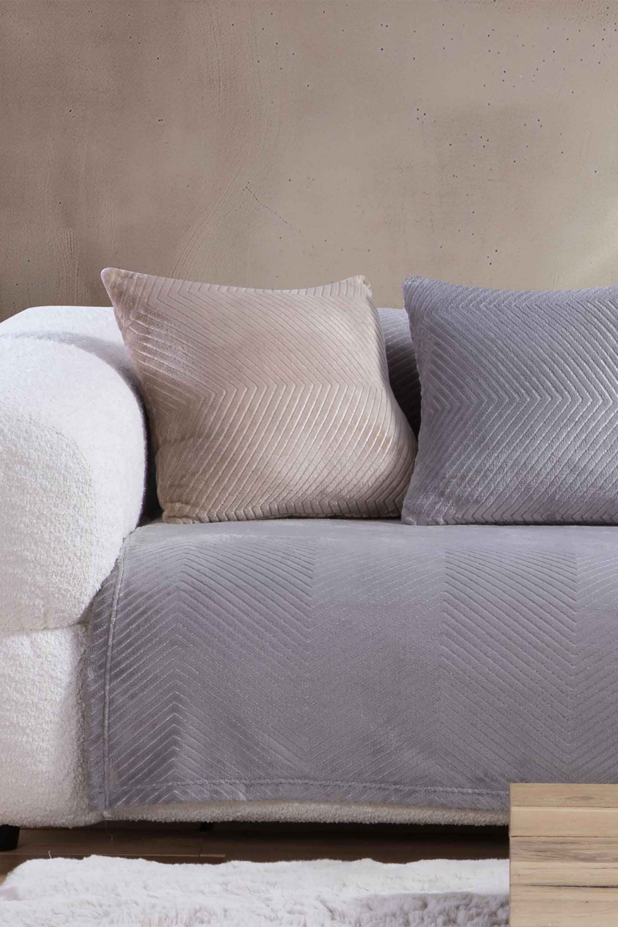 NEF-NEF HOMEWARE NEF-NEF ριχτάρι πολυθρόνας "Dakari" 130 x 180 cm - 033958 Γκρι