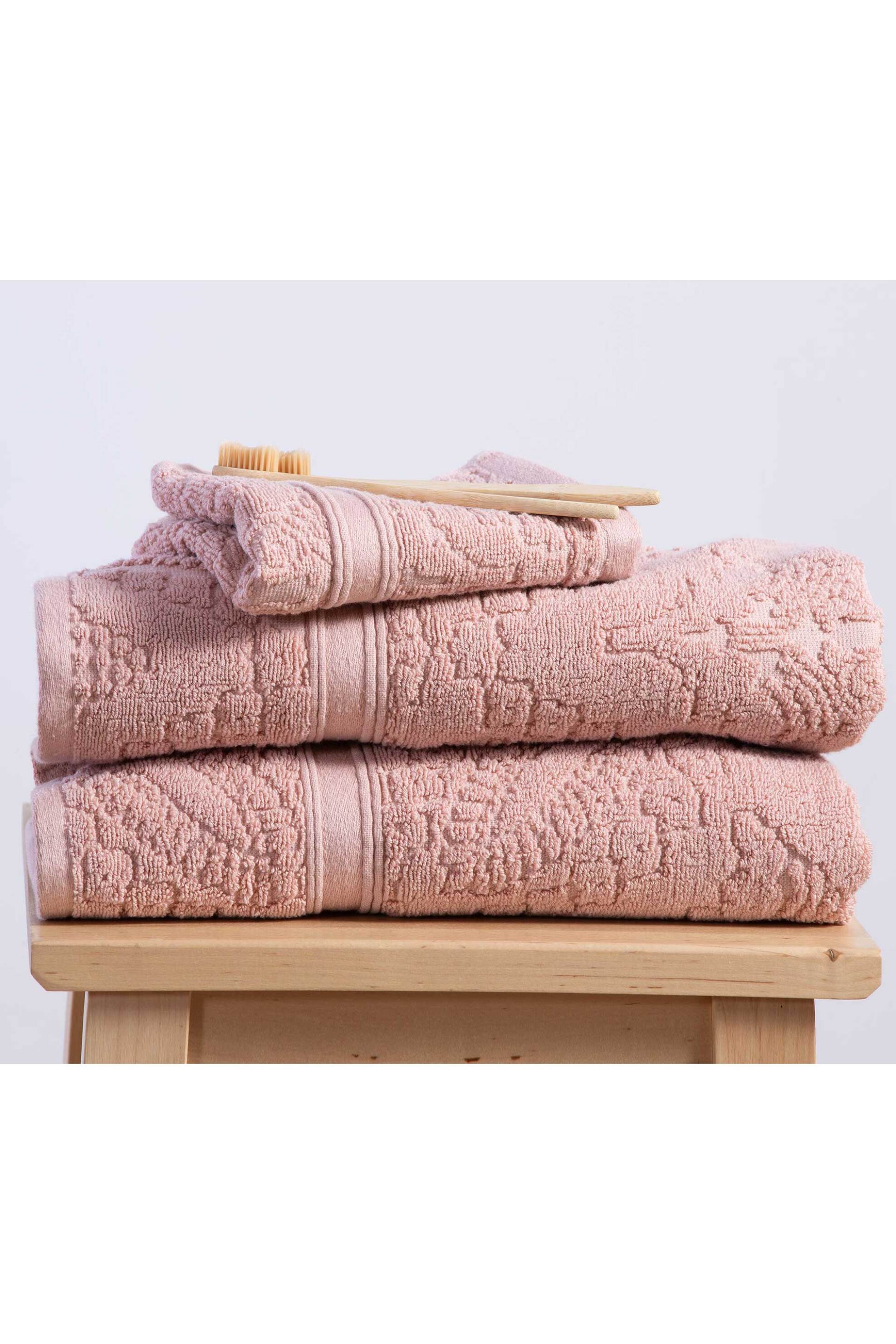 NEF-NEF πετσέτα προσώπου "Louiza" 50 x 90 cm - 036651 Ροζ φωτογραφία