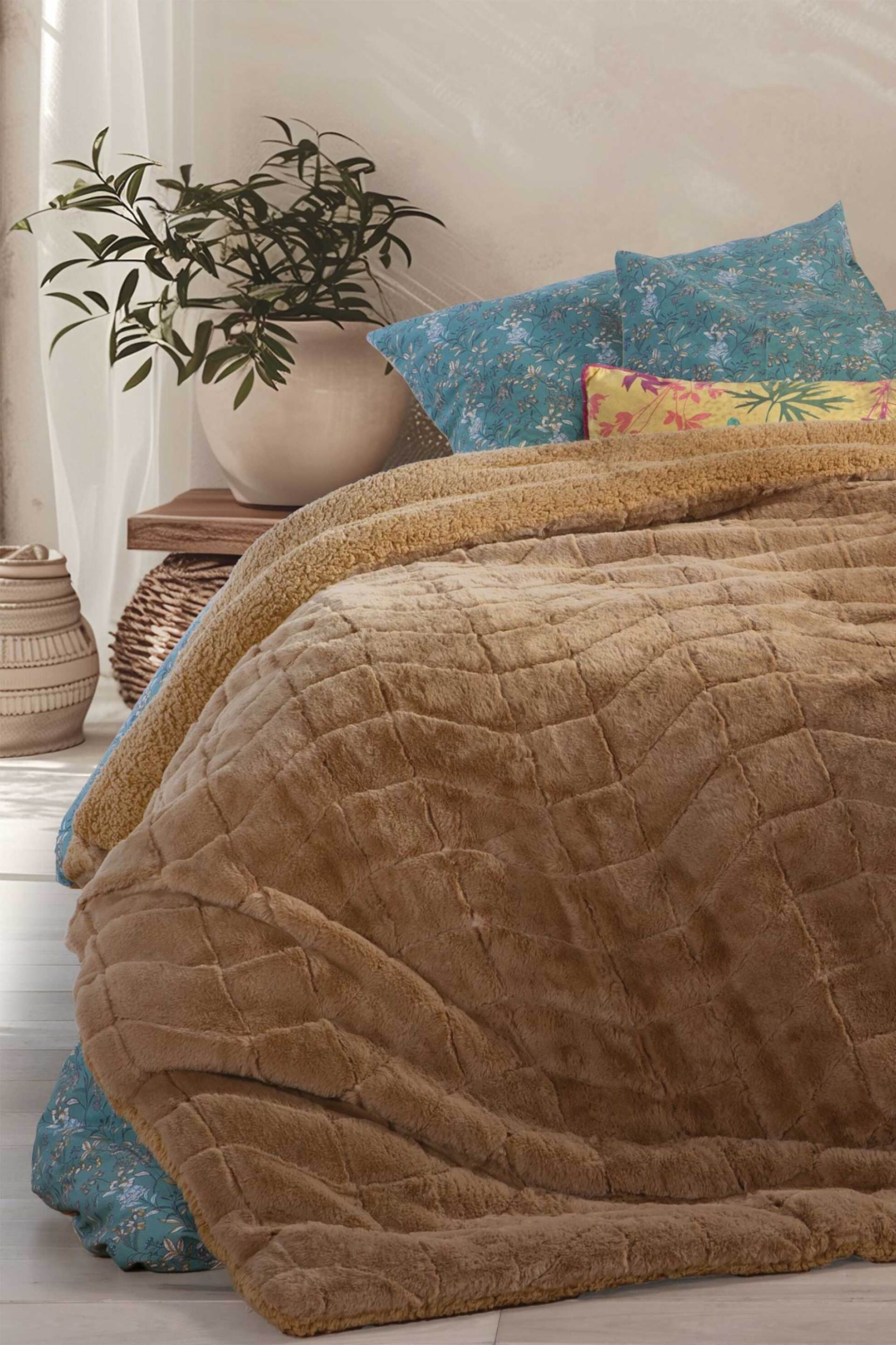 NEF-NEF HOMEWARE NEF-NEF κουβερτοπάπλωμα μονό "District" 160 x 220 cm - 036326 Καφέ