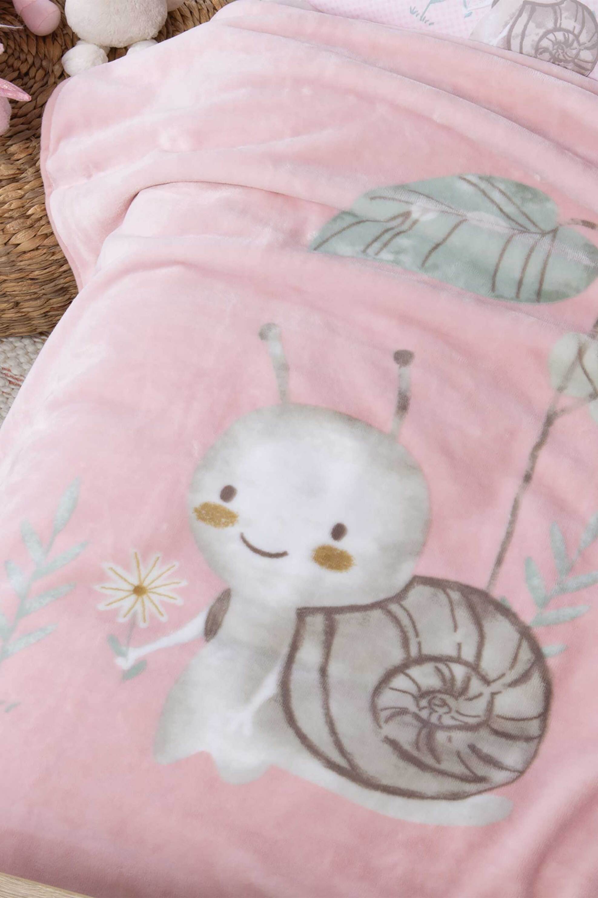 NEF-NEF HOMEWARE NEF-NEF βρεφική κουβέρτα κούνιας "Cute Snail" 100 x 140 cm - 036147 Ροζ