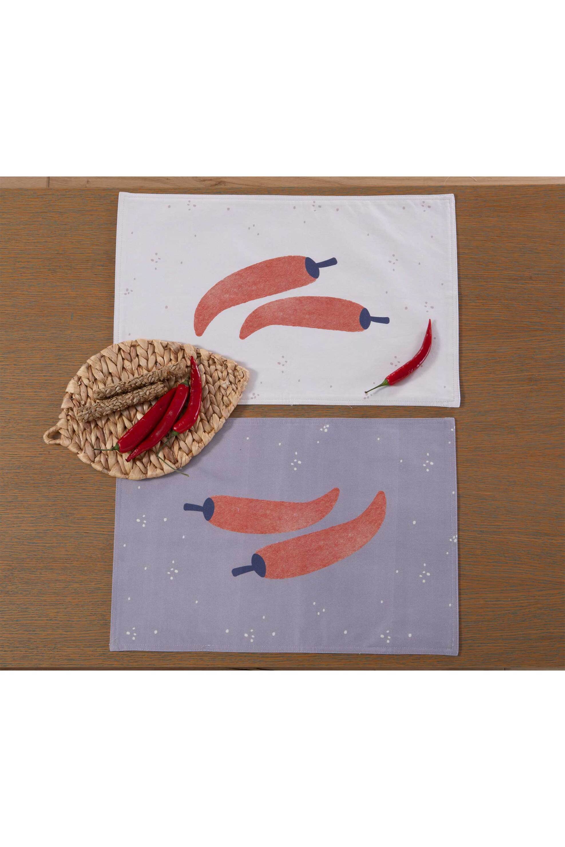 NEF-NEF HOMEWARE NEF-NEF σουπλά διπλής όψης "Chilli" 33 x 48 cm - 036532 Γκρι