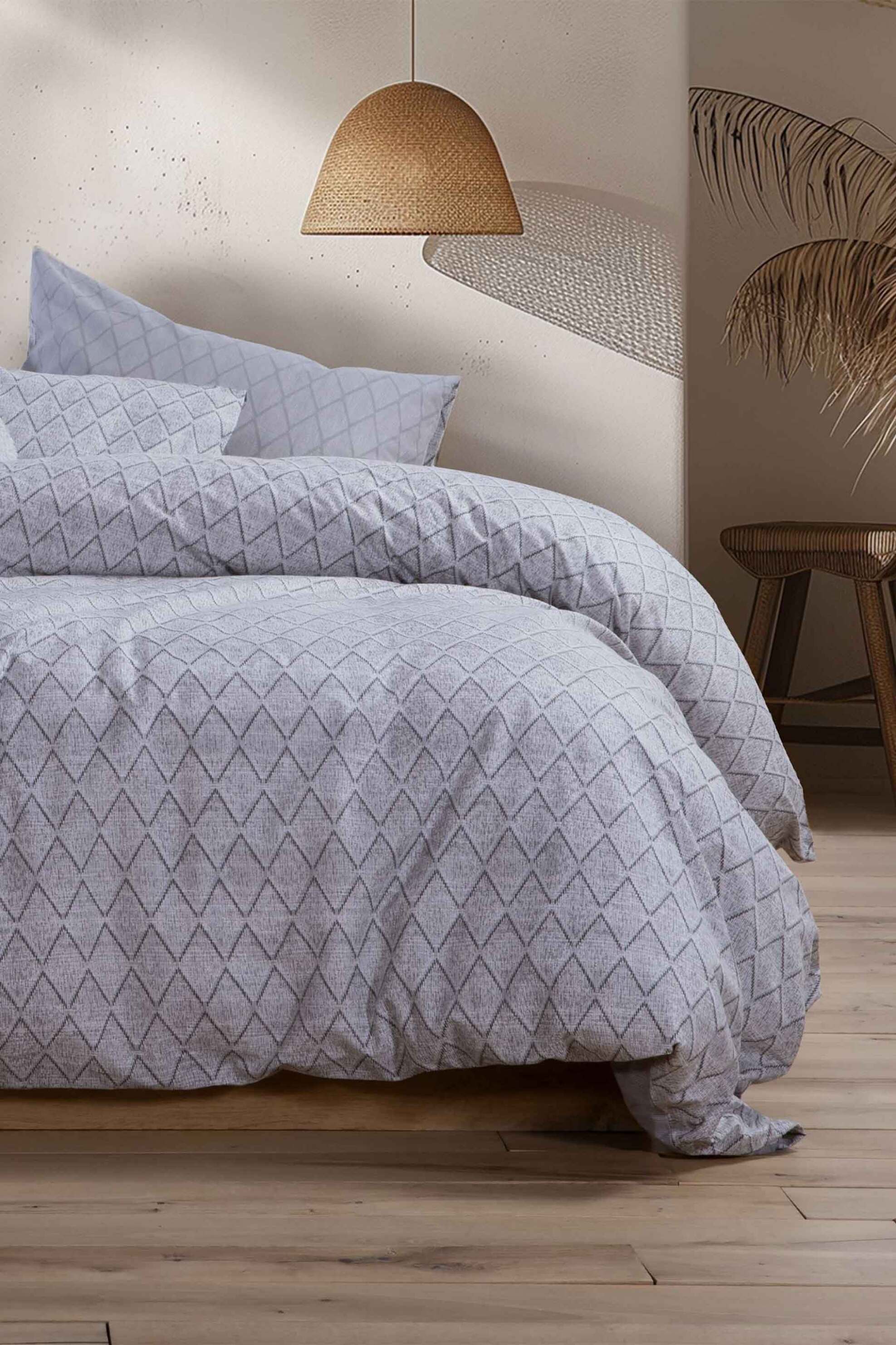 NEF-NEF HOMEWARE NEF-NEF σετ παπλωματοθήκη μονή με μαξιλαροθήκη "Torredo" (2 τεμάχια) - 036176 Γκρι