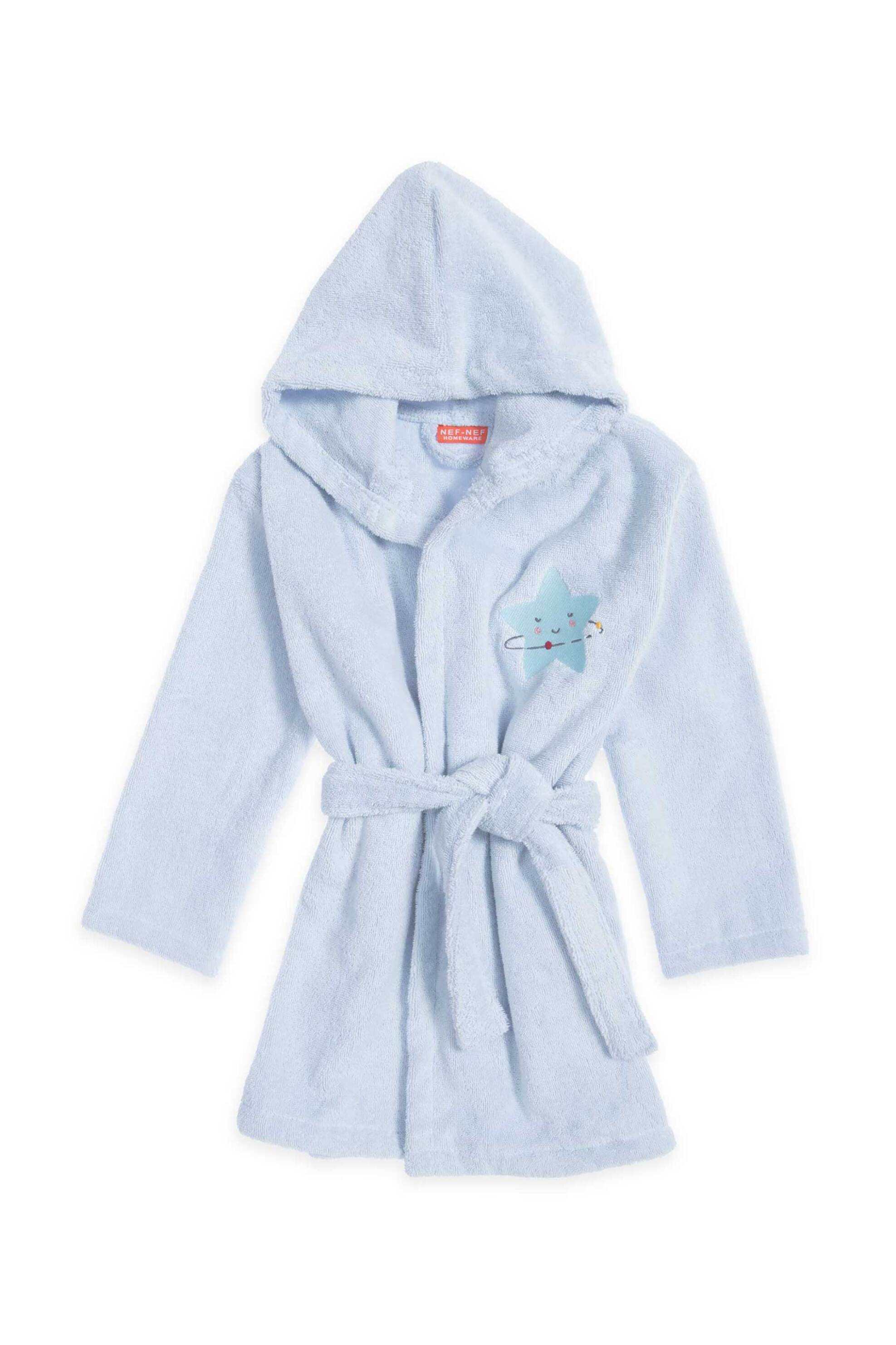 NEF-NEF βρεφικό μπουρνούζι με κουκούλα "Explore The Universe" - 037190 Μπλε Ανοιχτό