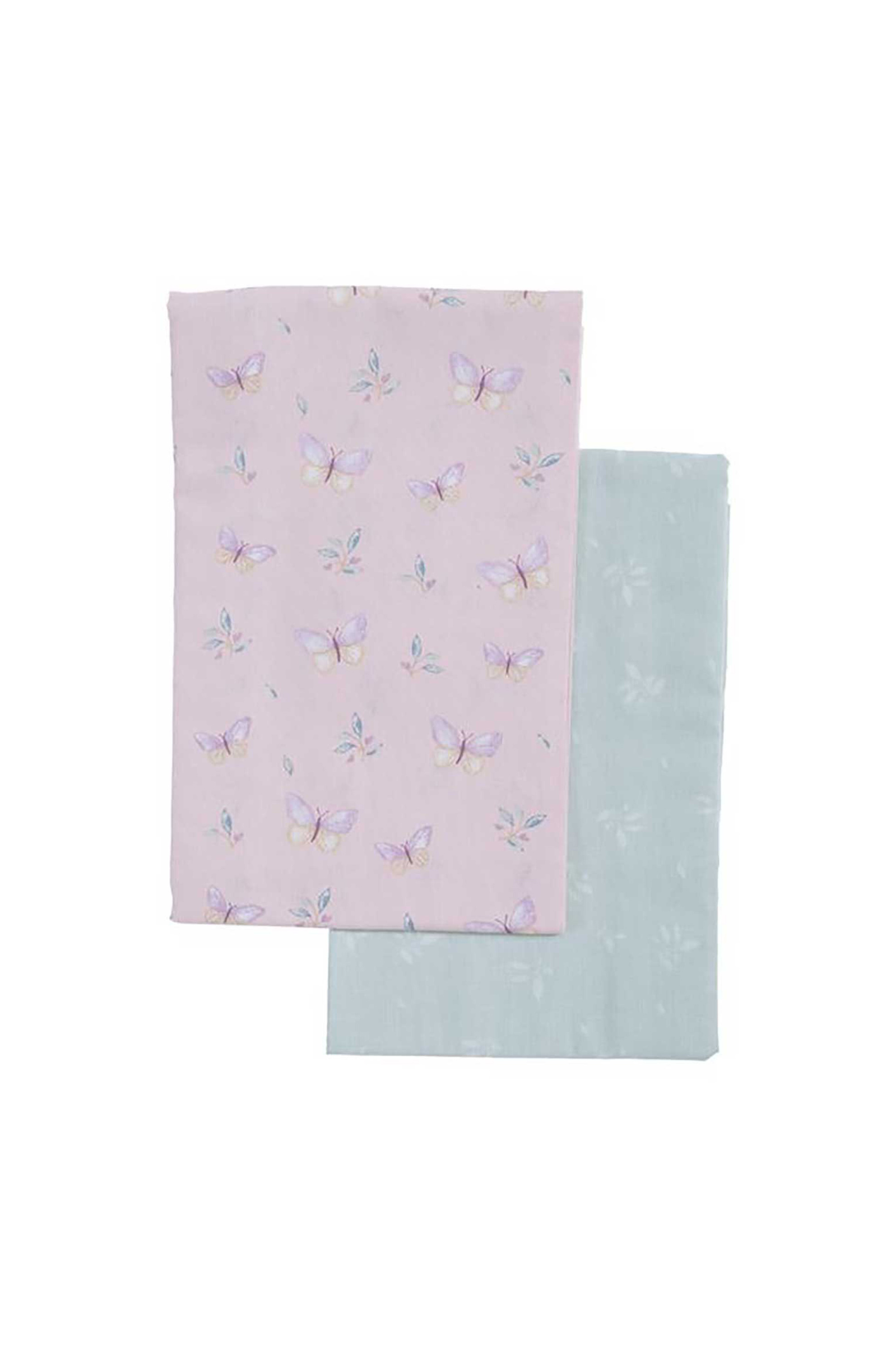 NEF-NEF HOMEWARE NEF-NEF σετ βρεφικά σεντόνια λίκνου 70 x 120 cm "Wings Of Joy" (2 τεμάχια) - 037447 Ροζ