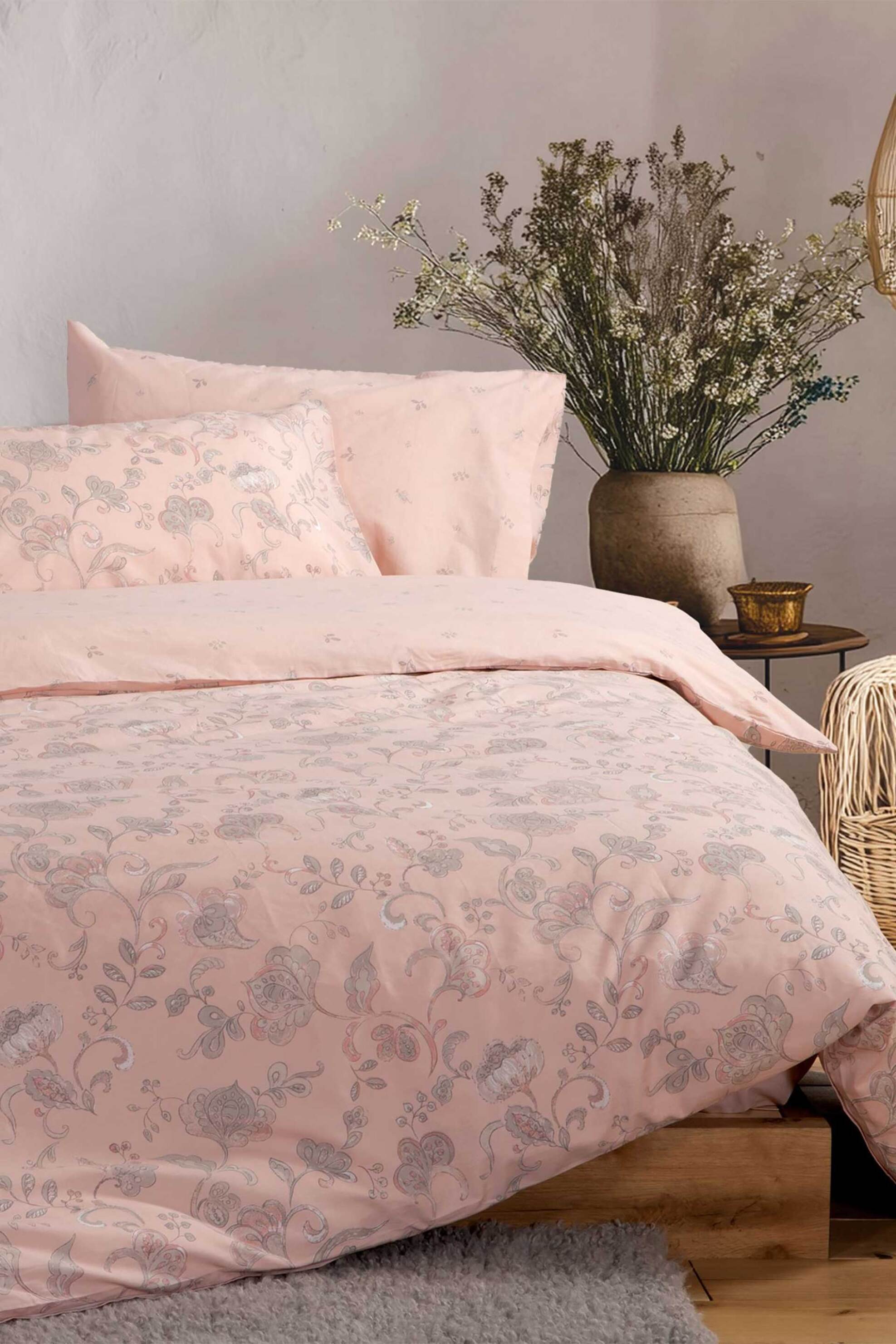 NEF-NEF σετ σεντόνια υπέρδιπλα με λάστιχο και μαξιλαροθήκες "Carena" (4 τεμάχια) - 038185 Ροζ