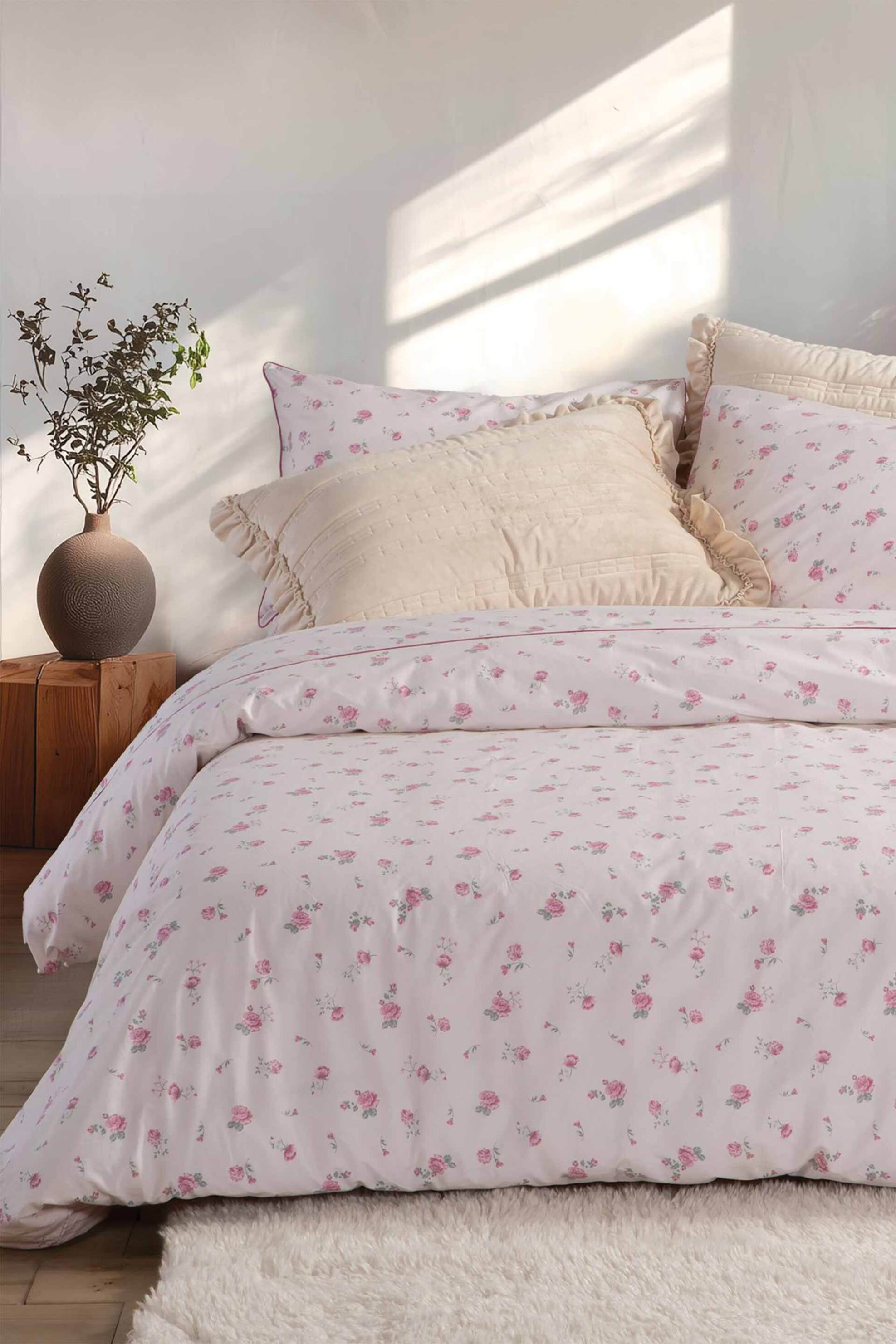 NEF-NEF HOMEWARE NEF-NEF σετ σεντόνια υπέρδιπλα με μαξιλαροθήκες "Loraley" (4 τεμάχια) - 038226 Ροζ