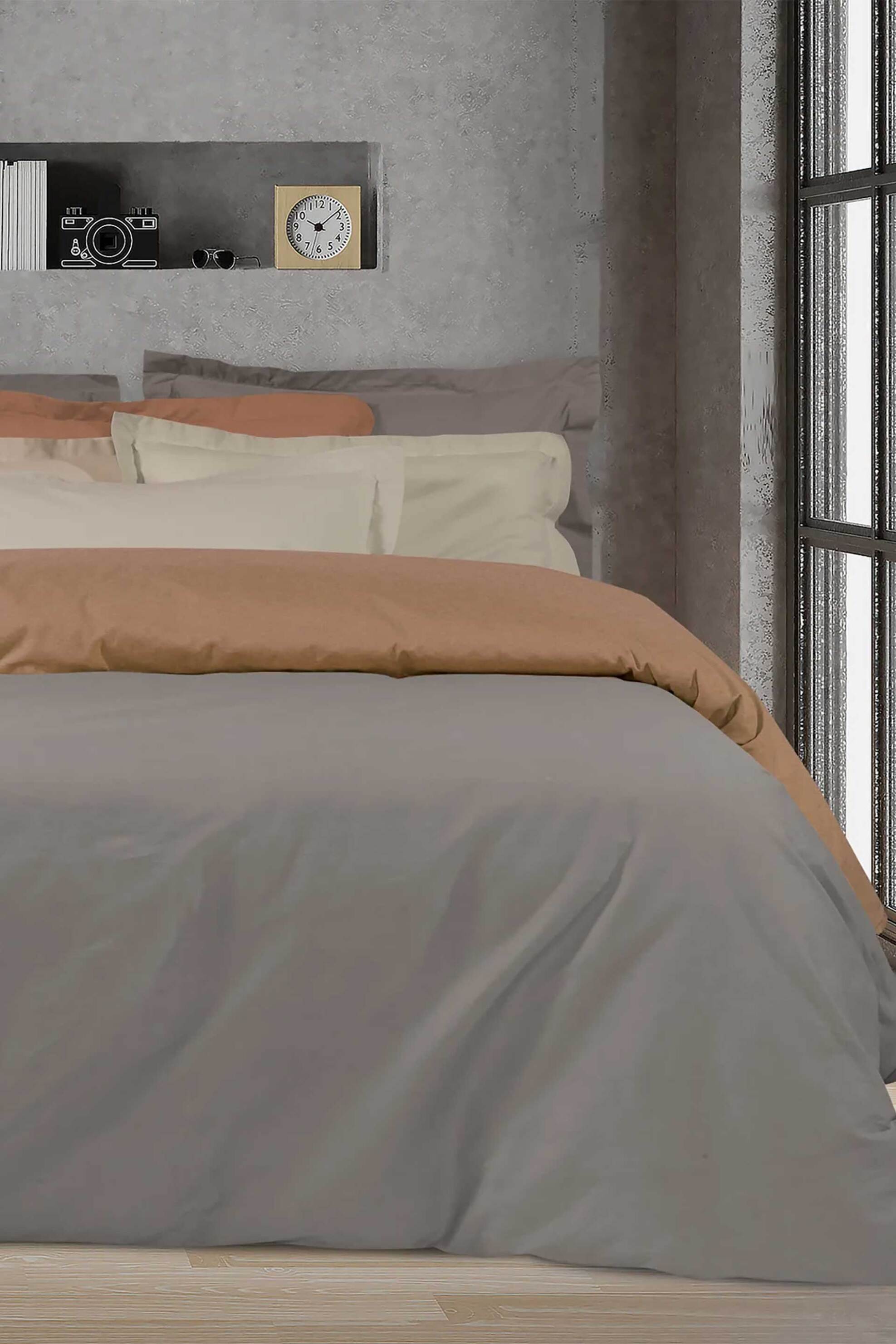 Das home σεντόνι μονό "1003 Colour Best" 170 x 260 cm - 422400011003 Καφέ Ανοιχτό