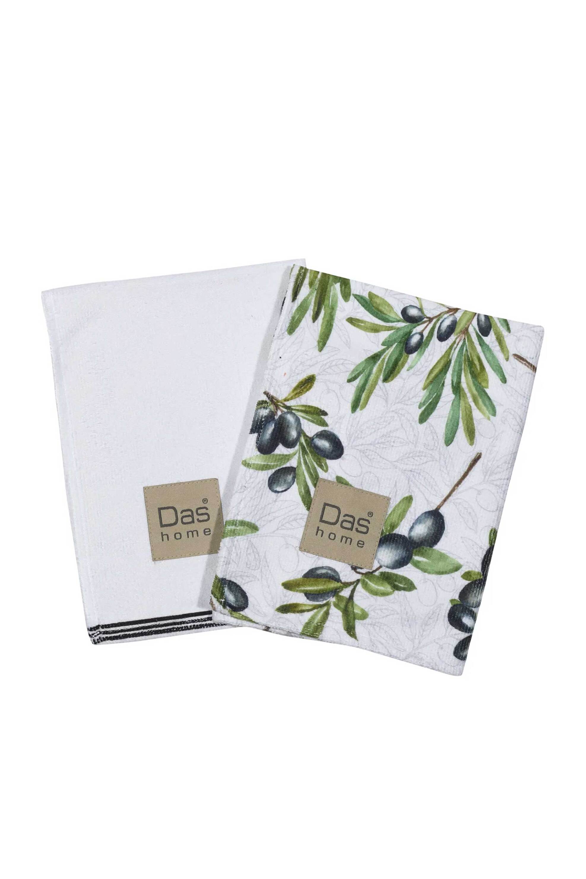 Das Home σετ ποτηρόπανα με σχέδιο και logo patch "0635" 40 x 65 cm - 527040650635 Πολύχρωμο