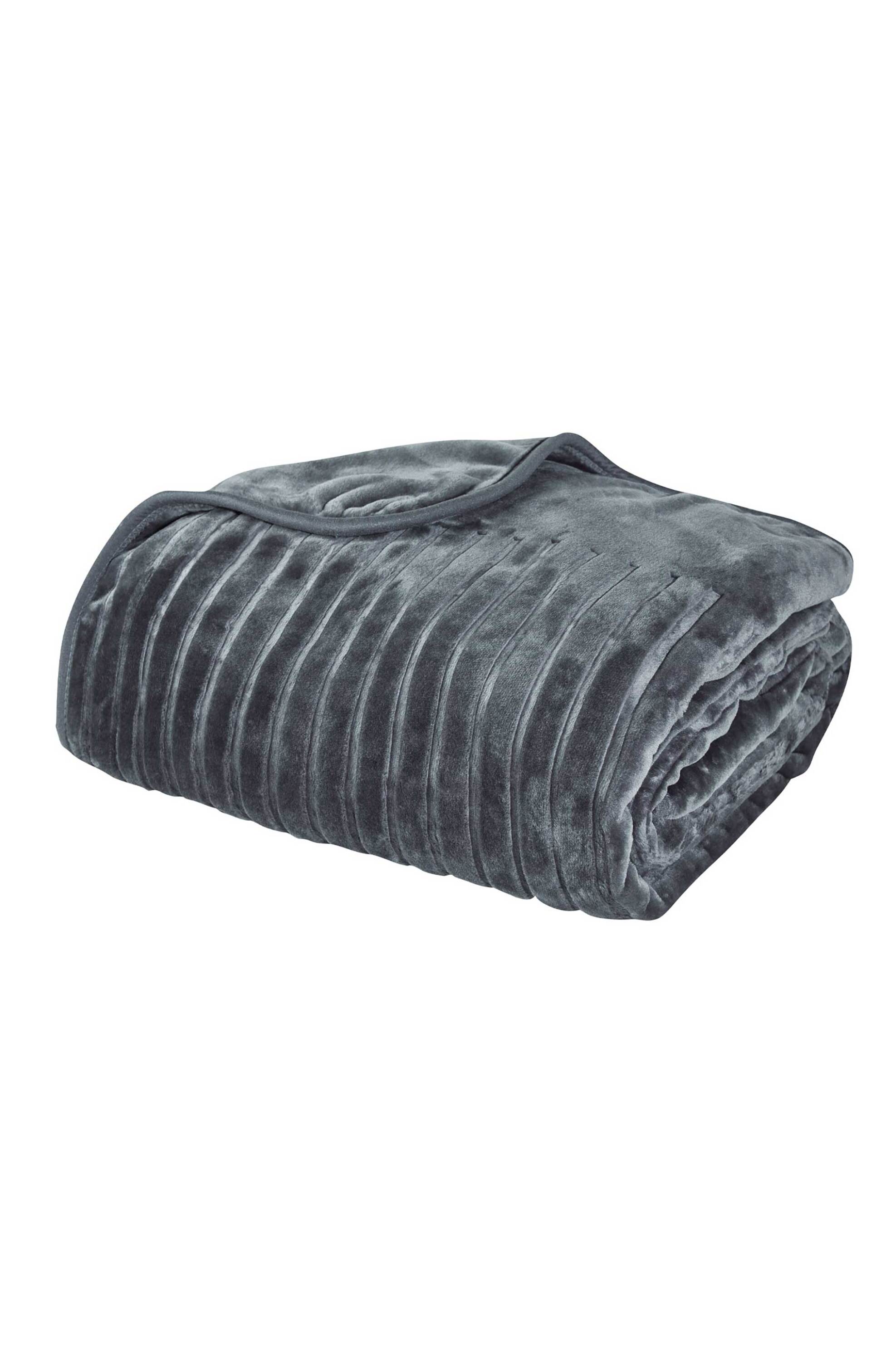 Das Home κουβέρτα velour υπέρδιπλη μονόχρωμη με ανάγλυφο σχέδιο "1349" 220 x 240 cm - 420577721349 Μαύρο φωτογραφία