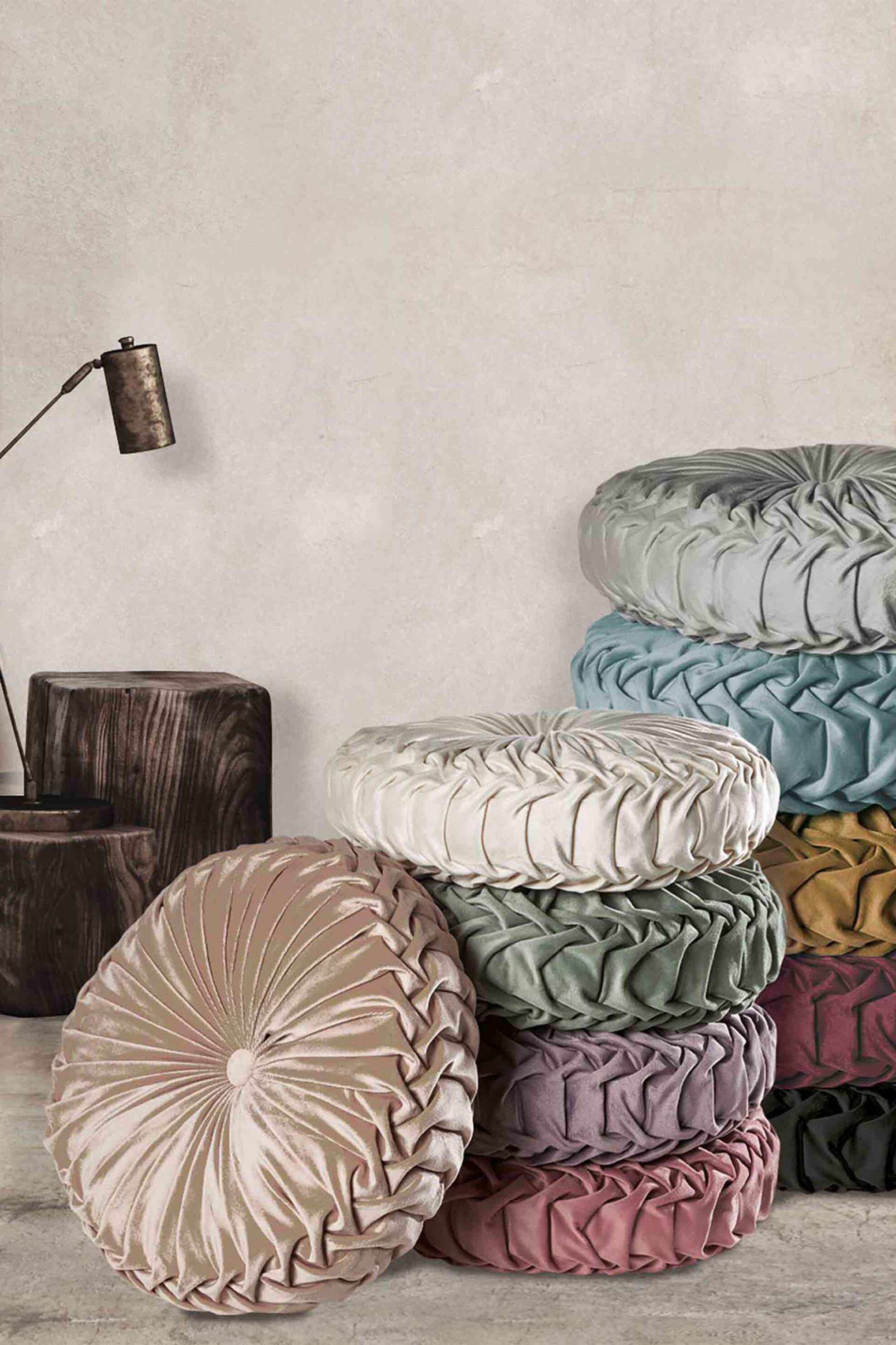 Das Home διακοσμητικό μαξιλάρι μονόχρωμο με σούρες "0246" 40 cm - 533540400246 Λιλά φωτογραφία