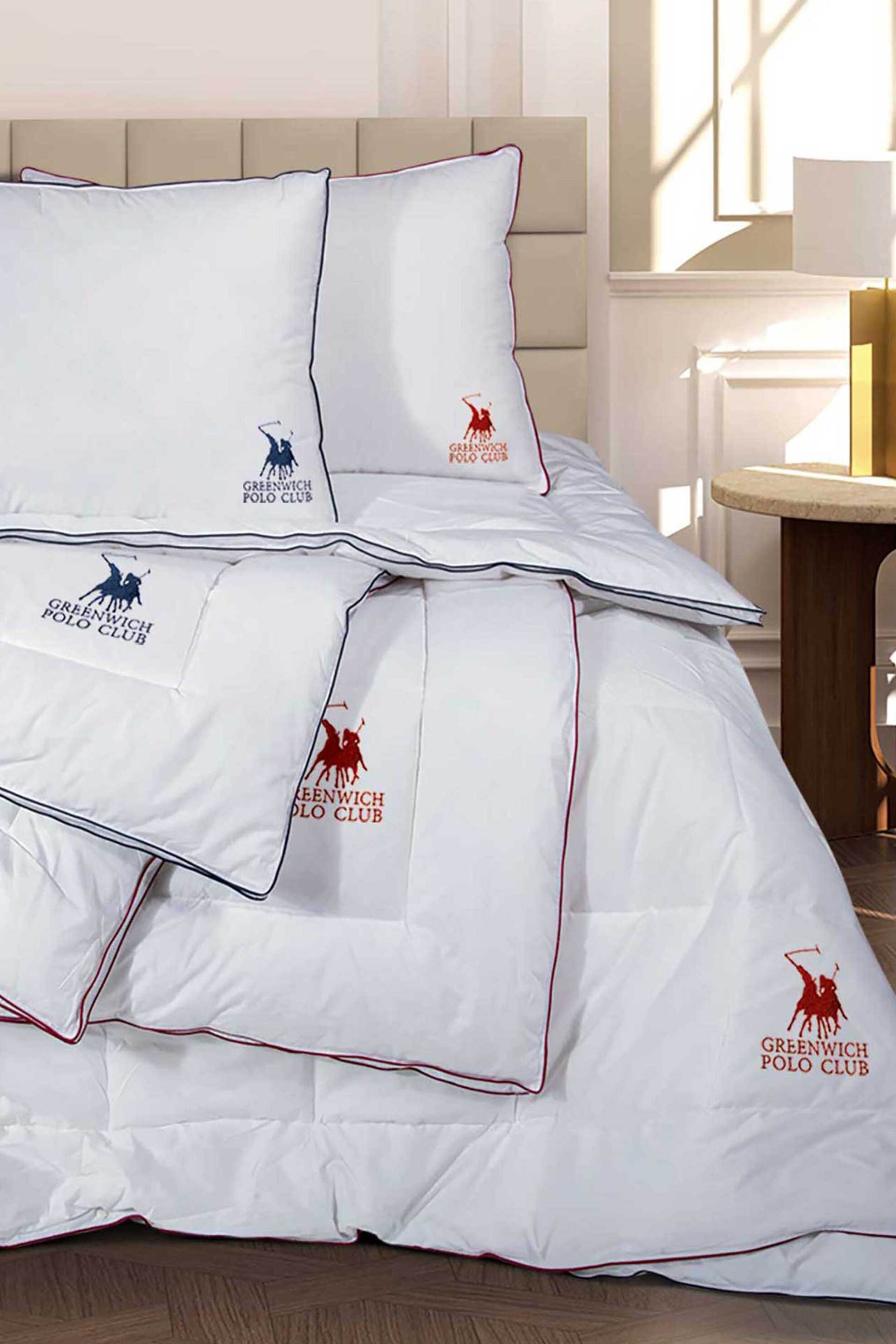 Greenwich Polo Club πάπλωμα διπλό με contrast λογότυπο "Essential 2347" 220 x 240 cm - 221910202347 Λευκό φωτογραφία