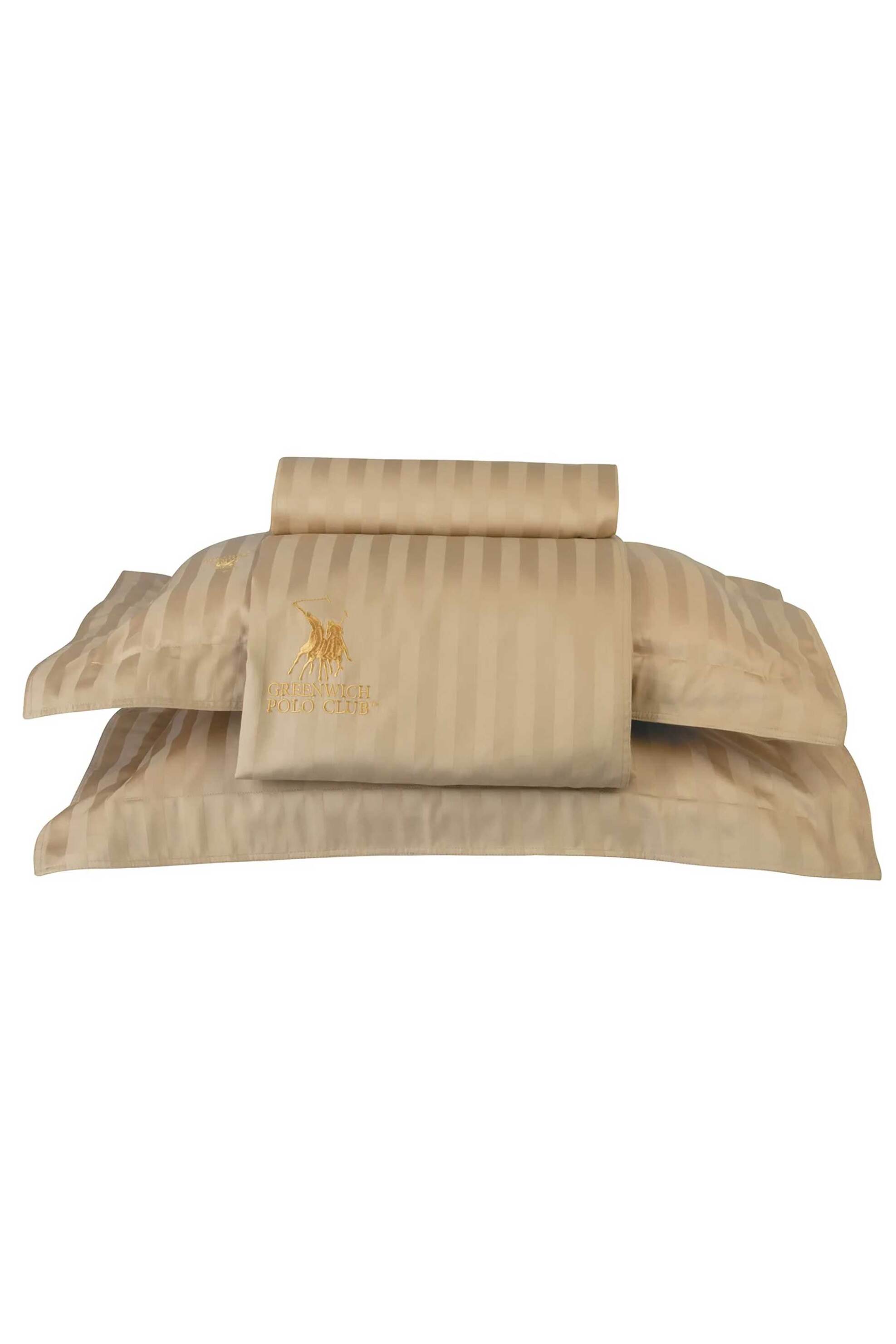 Greenwich Polo Club σετ σεντόνια υπέρδιπλα και μαξιλαροθήκες ριγέ "2153" 2 x 240 x 270 cm - 2 x 50 x 70 + 7 cm - 202100202153 Χρυσό φωτογραφία