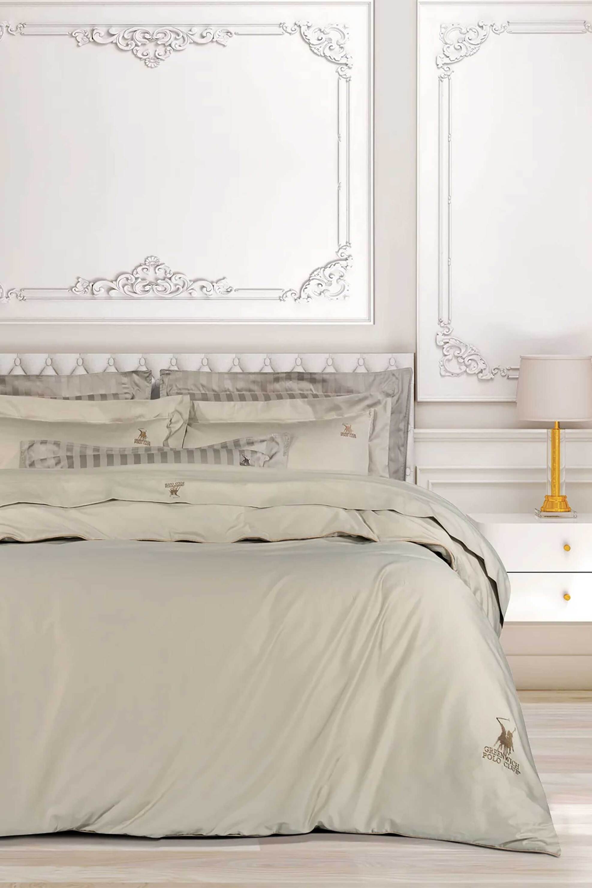GREENWICH POLO CLUB Greenwich Polo Club σετ σεντόνια king size και μαξιλαροθήκες μονόχρωμα " 2181" 2 x 250 x 270 cm - 2 x 50 x 70 + 7 cm - 202100302181 Καφέ Ανοιχτό