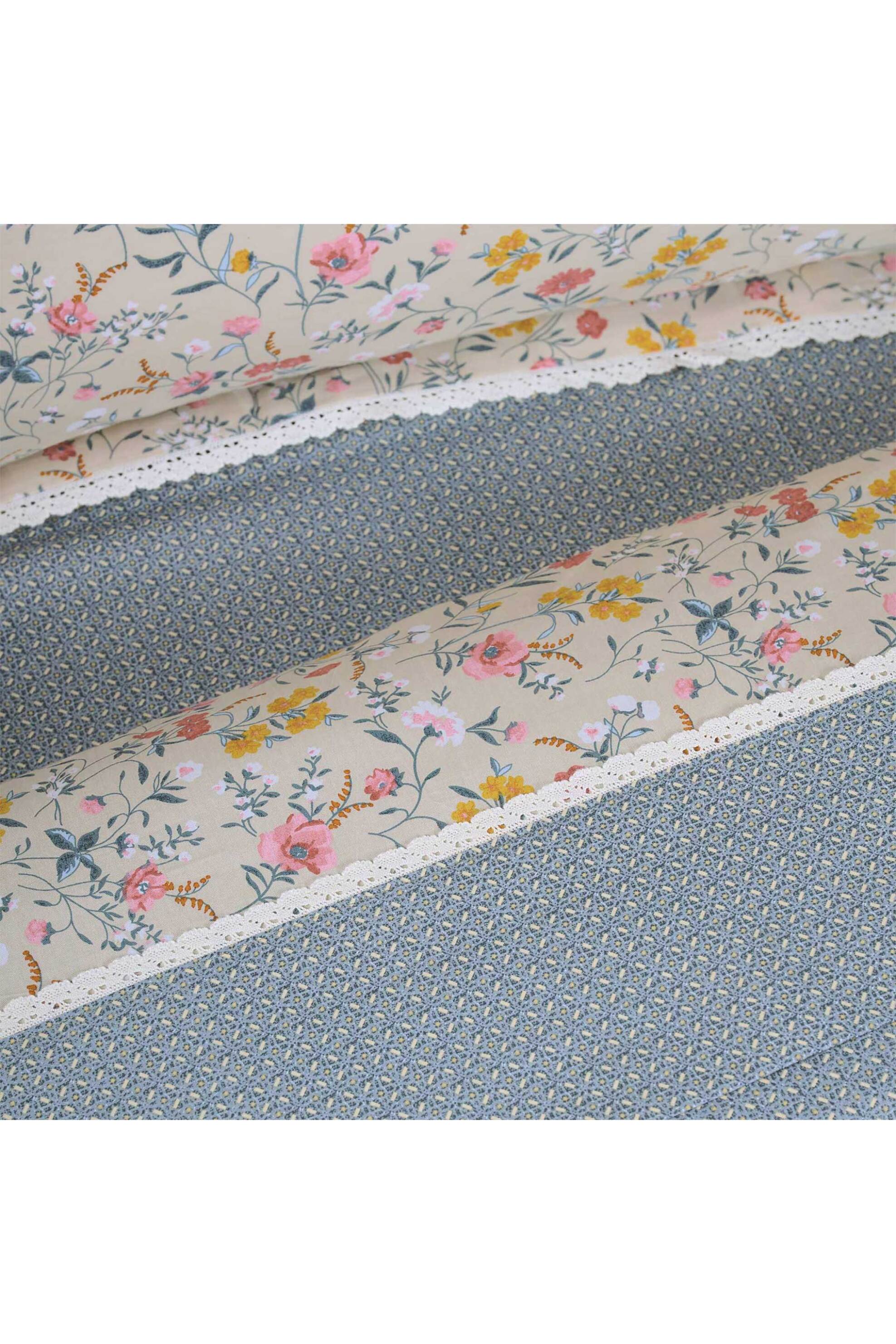 Das Home κουβερλί υπέρδιπλο με all-over floral print "PRESTIGE 1681" 220 x 240 cm - 402005201681 Μπεζ φωτογραφία