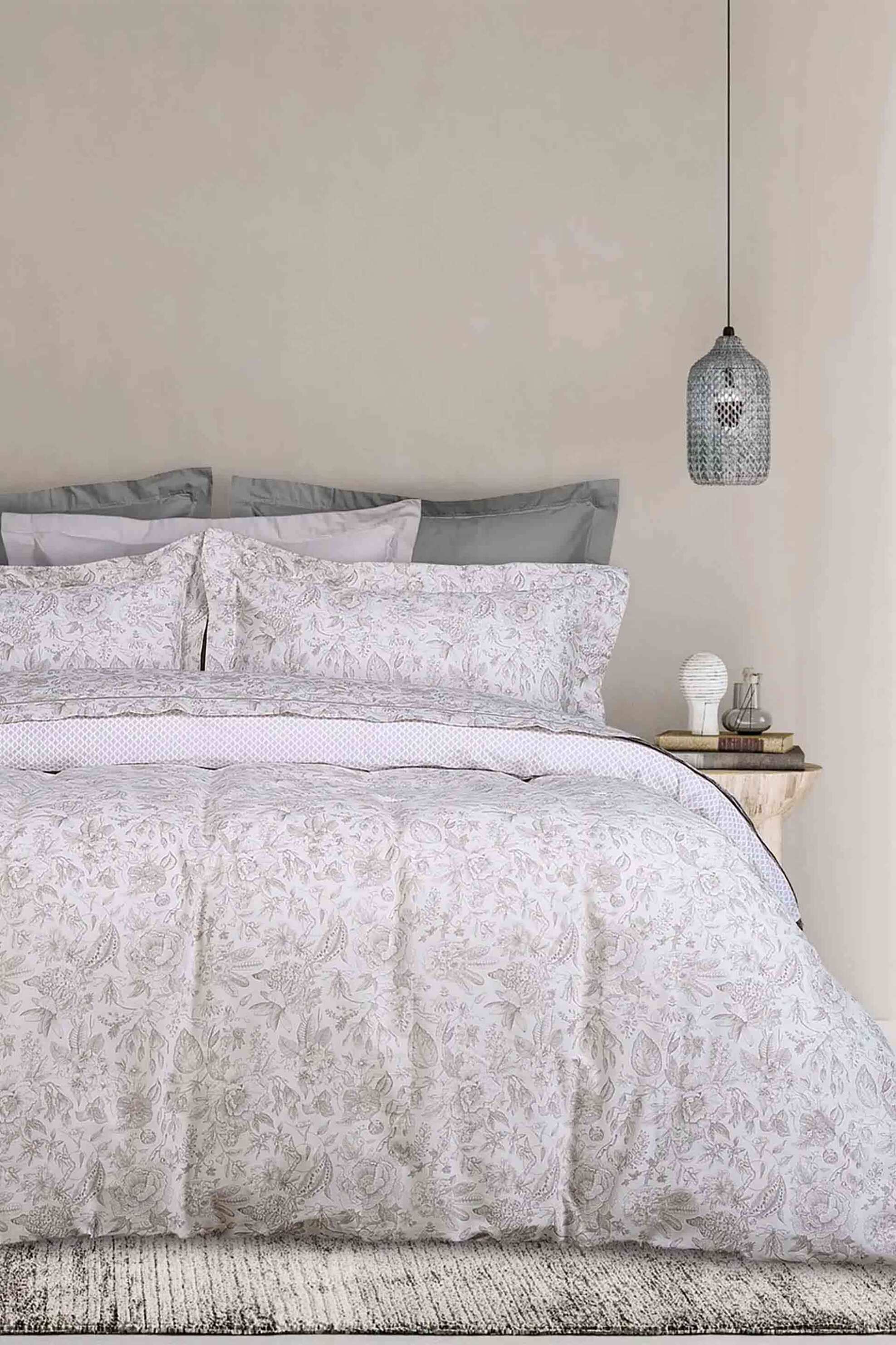 DAS HOME Das Home σετ σεντόνια μονά και μαξιλαροθήκη με floral print "HAPPY 9620" 2 x 170 x 260 cm - 50 x 70 + 5 cm - 502108109620 Εκρού