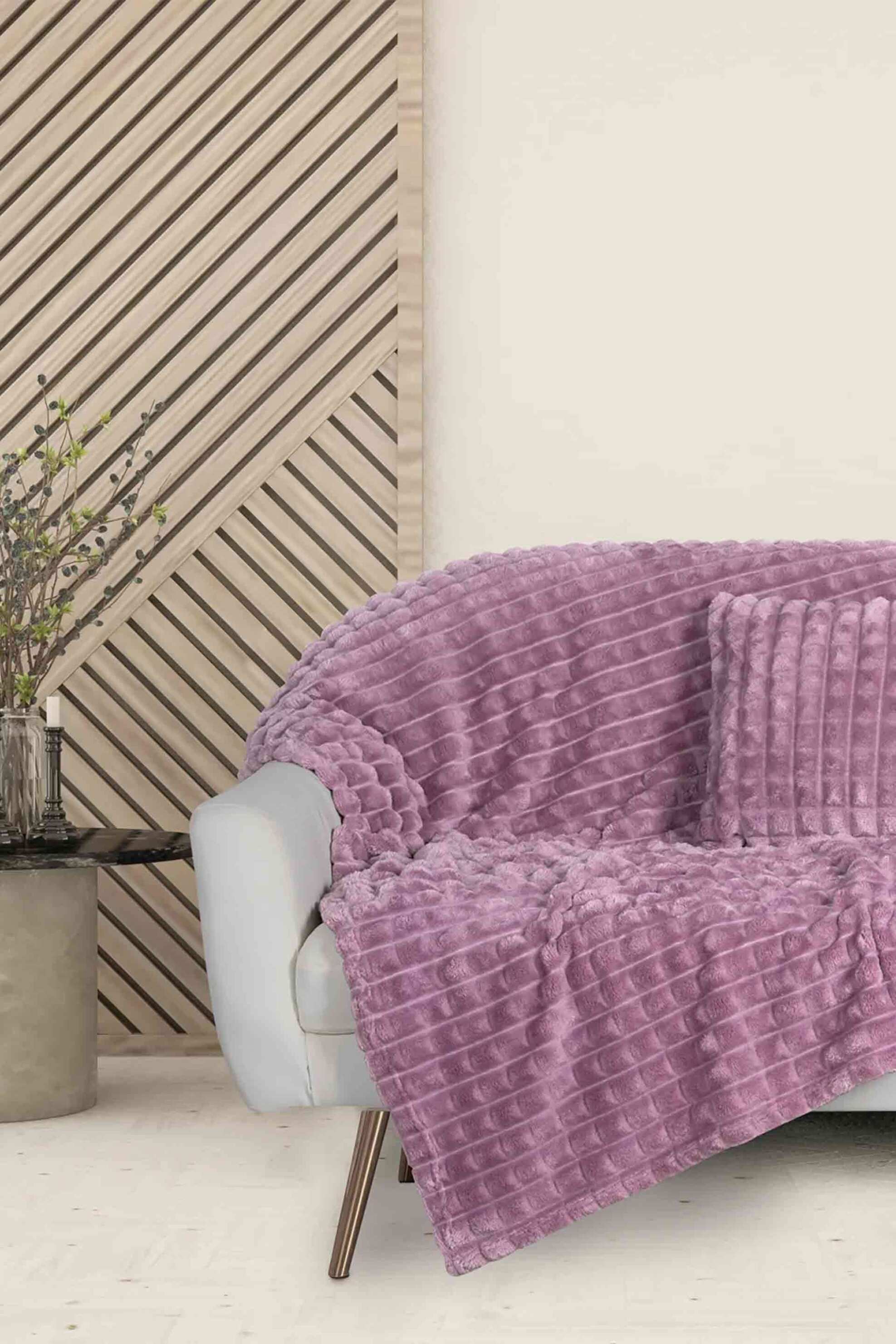DAS HOME Das Home κουβέρτα fleece μονή μονόχρωμη "1358" 130 x 170 cm - 420588131358 Μοβ