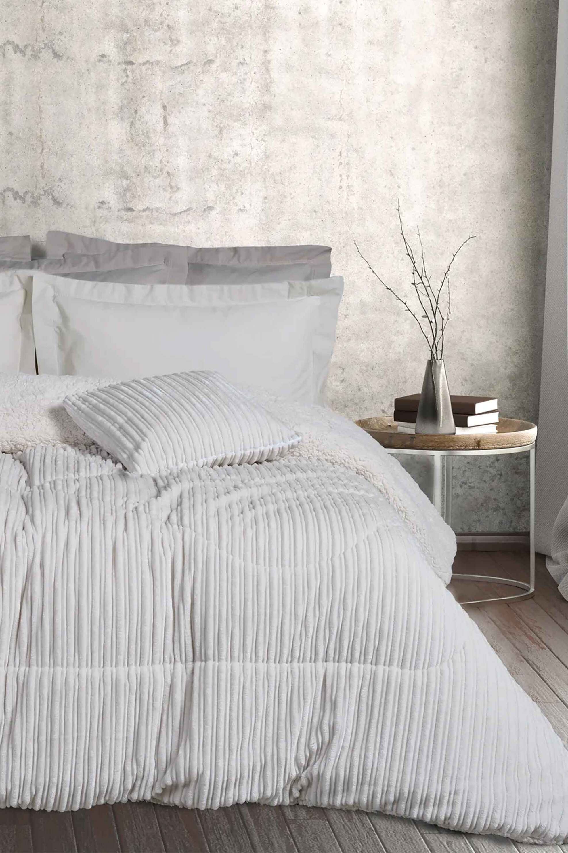 DAS HOME Das Home κουβερτοπάπλωμα μονό sherpa "1178" 160 x 220 cm - 421910101178 Εκρού