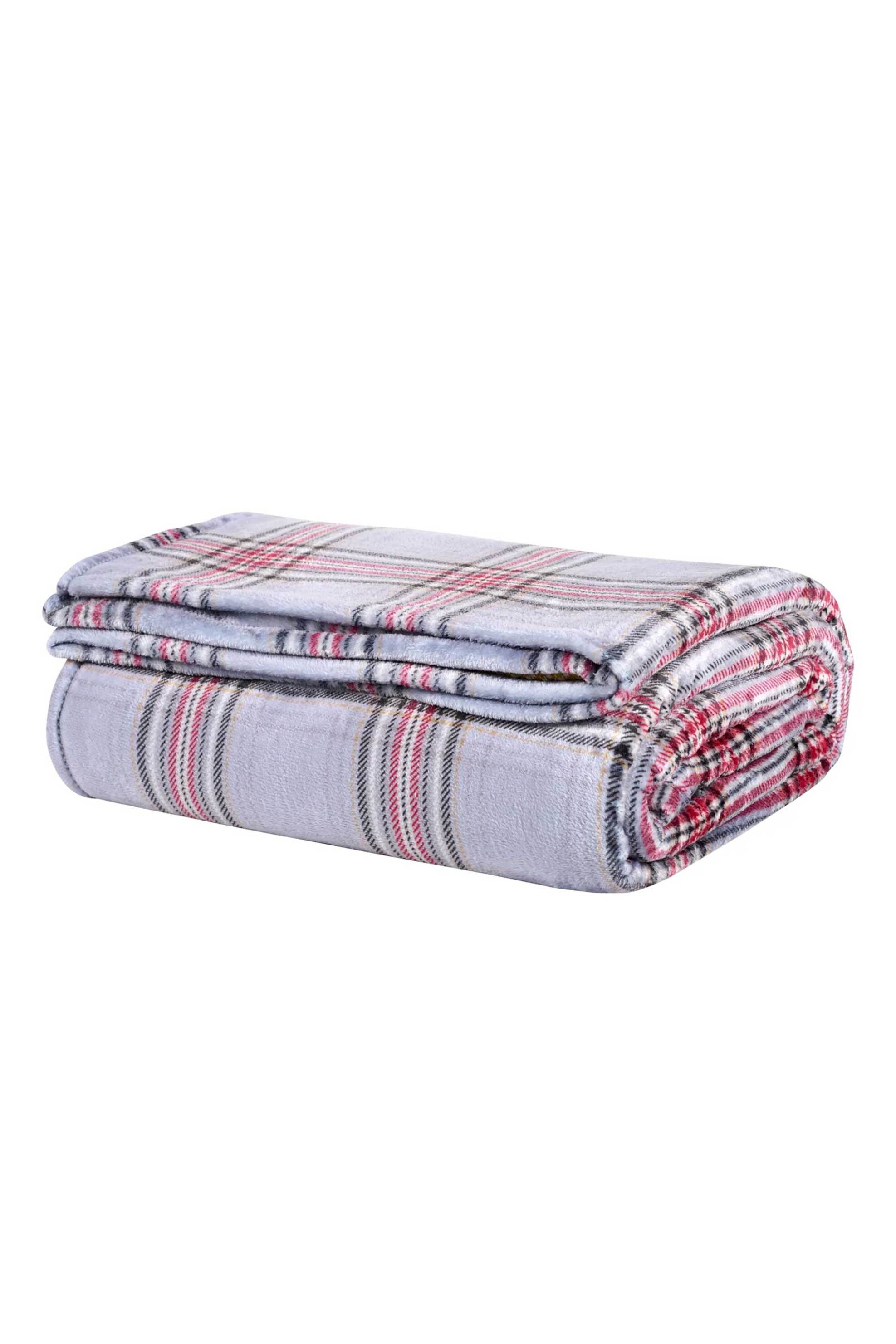 DAS HOME Das Home κουβέρτα fleece μονή με καρό σχέδιο "1361" 220 x 240 cm - 420588221362 Γκρι