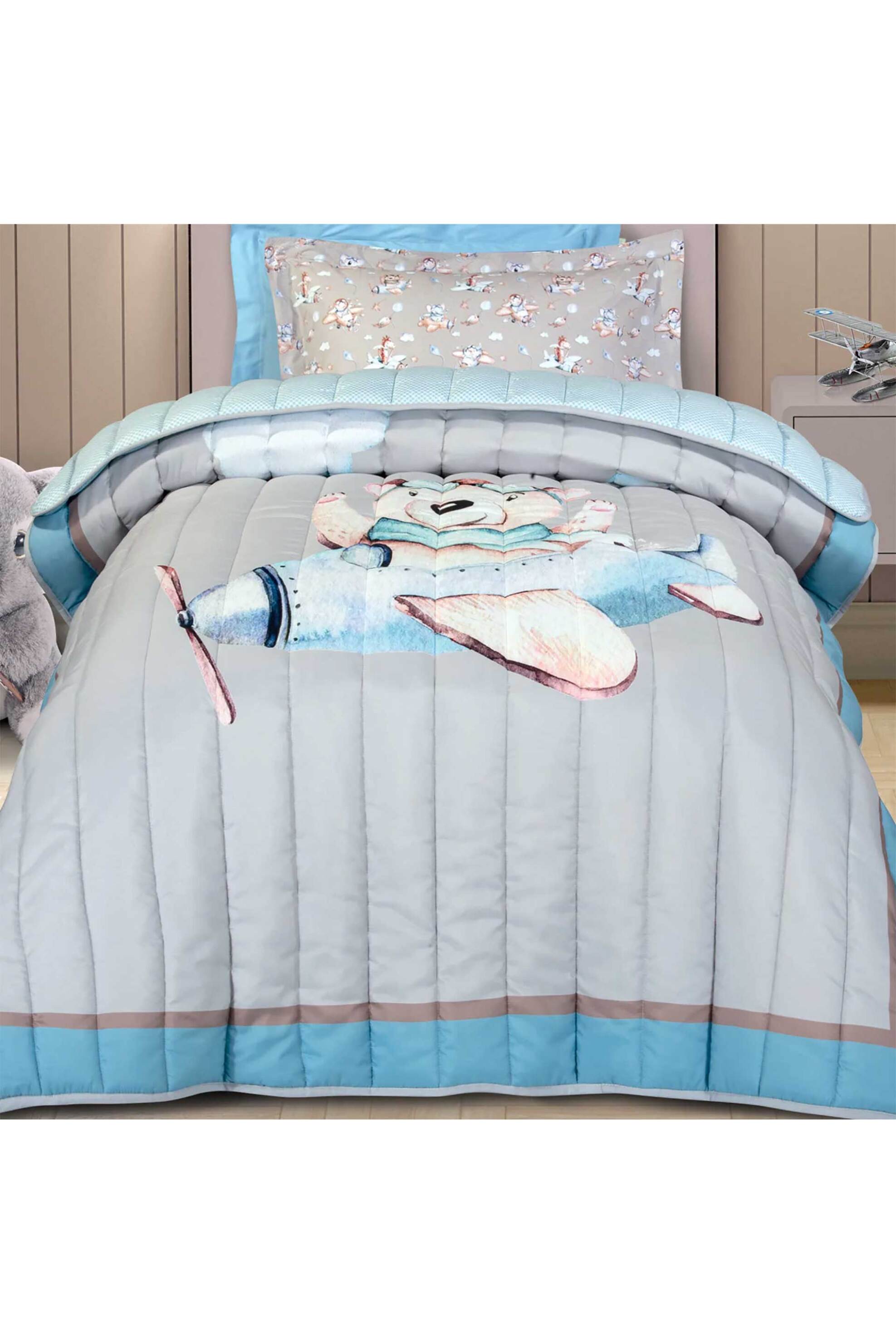 Greenwich Polo Club παιδικό πάπλωμα μονό με all-over print "8851" 160 x 220 cm - 201909108851 Γκρι φωτογραφία