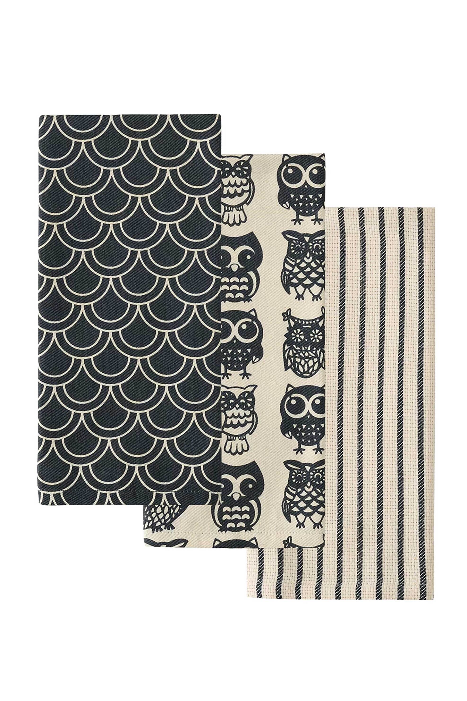 Kentia σετ πετσέτες κουζίνας με σχέδιο "Fazzy 2413" (3 τεμάχια) - 000076338