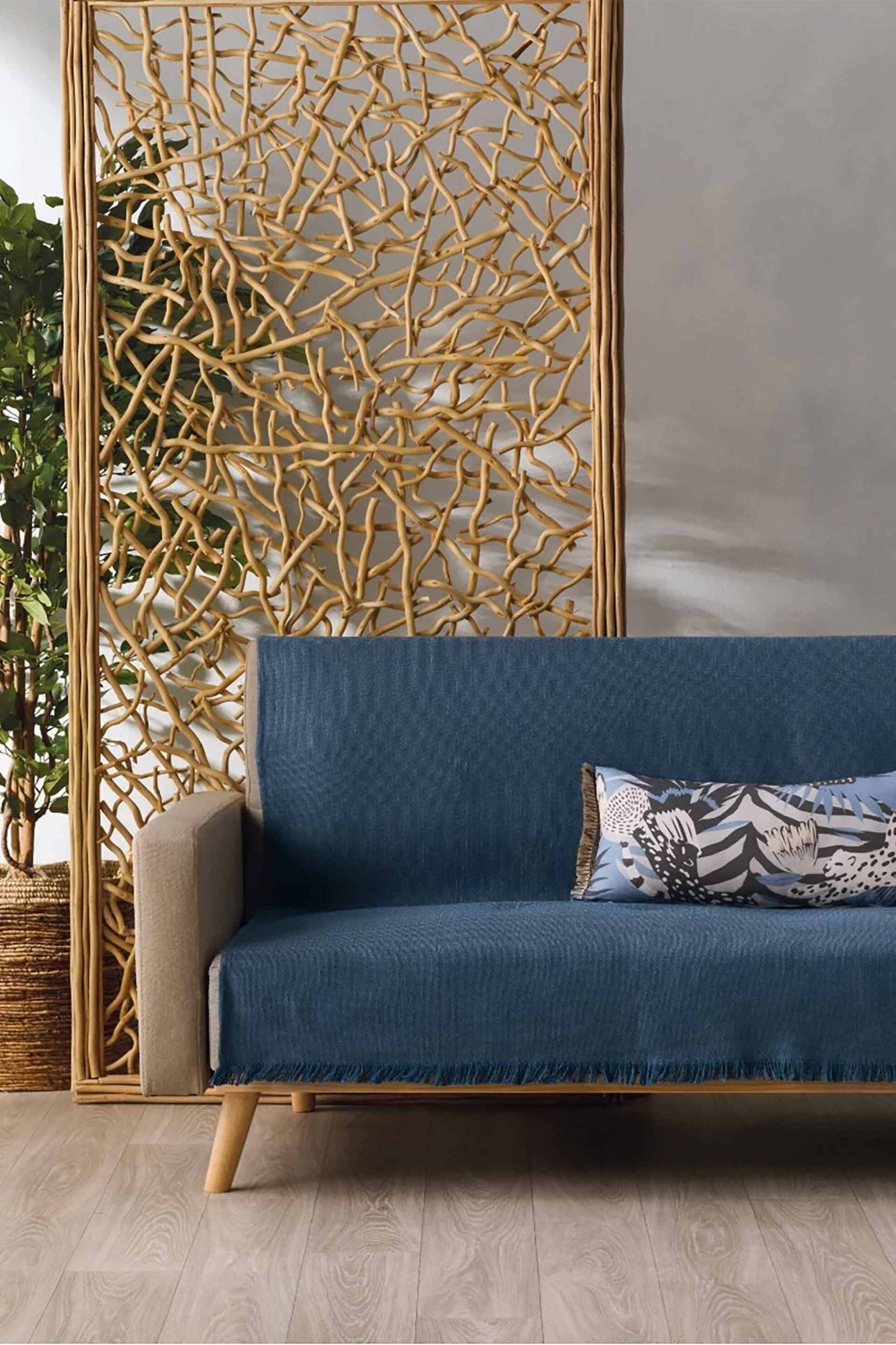 KENTIA Kentia ριχτάρι πολυθρόνας "Baron 01" 170 x 180 cm Μπλε - 000078071