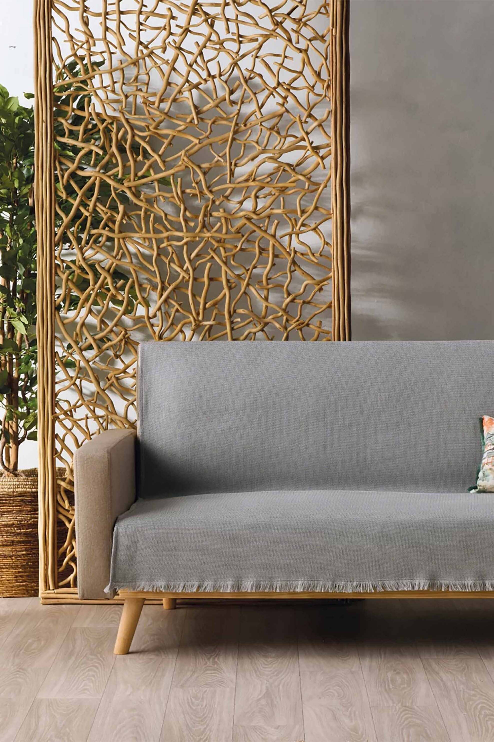 KENTIA Kentia ριχτάρι πολυθρόνας "Baron 22" 170 x 180 cm Γκρι - 000078086