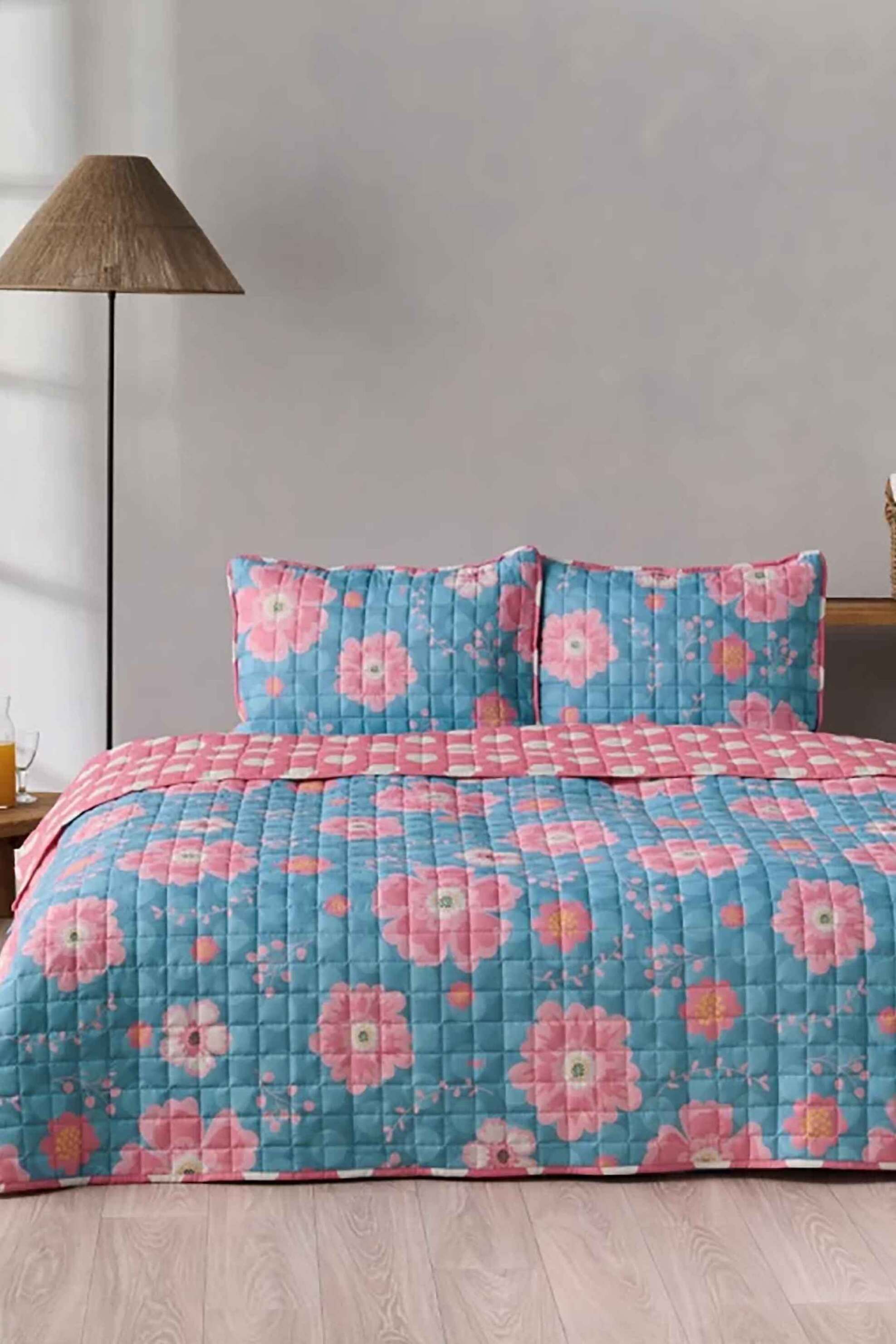 Kentia υπέρδιπλο κουβερτόριο microfiber με floral print "Agnes" 220 x 240 cm - 000077907