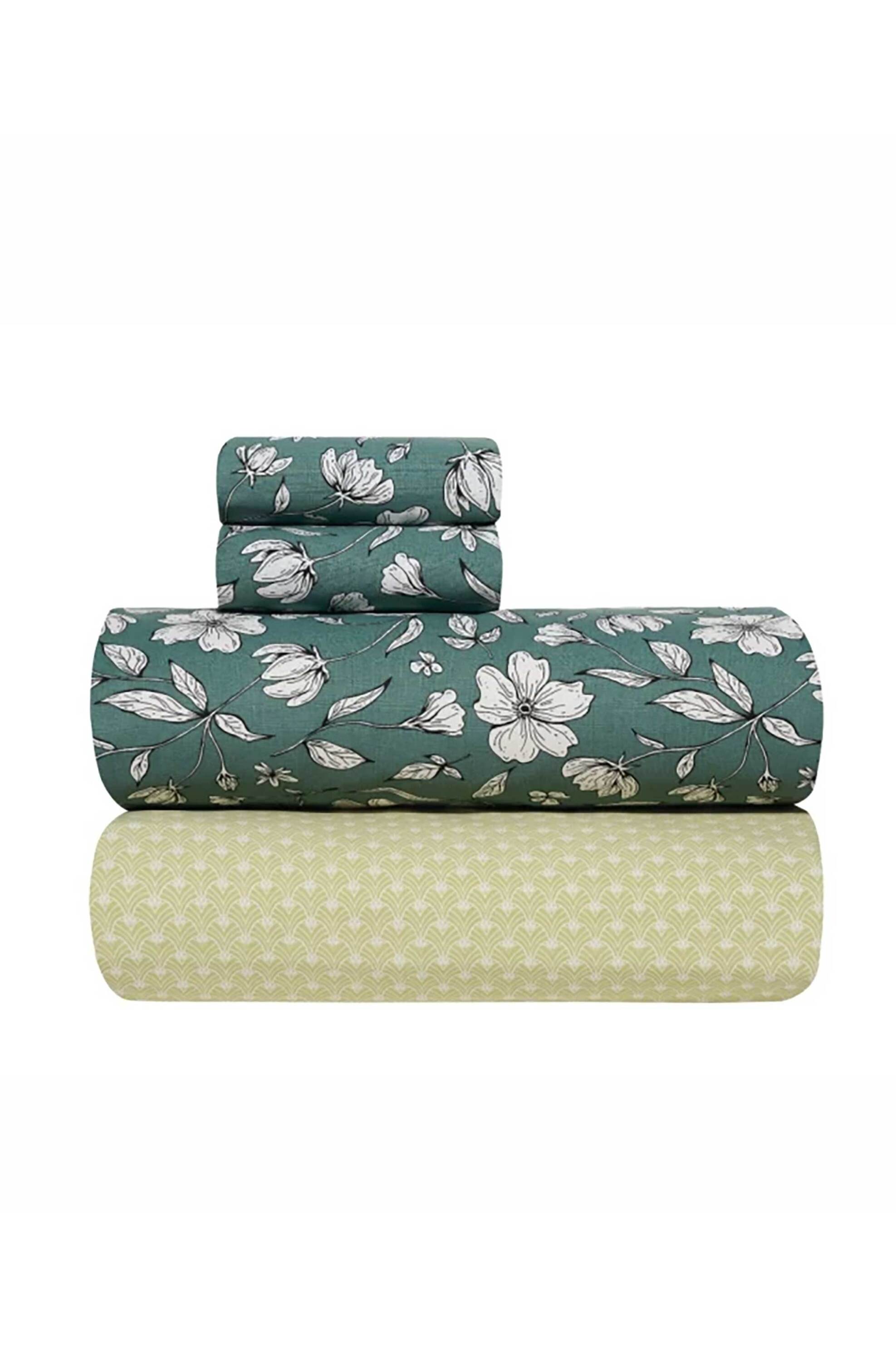 Kentia Σετ Σεντόνια Υπέρδιπλα με Μαξιλαροθήκες Floral Print Blans 36 (4 Τεμάχια) - 000078936