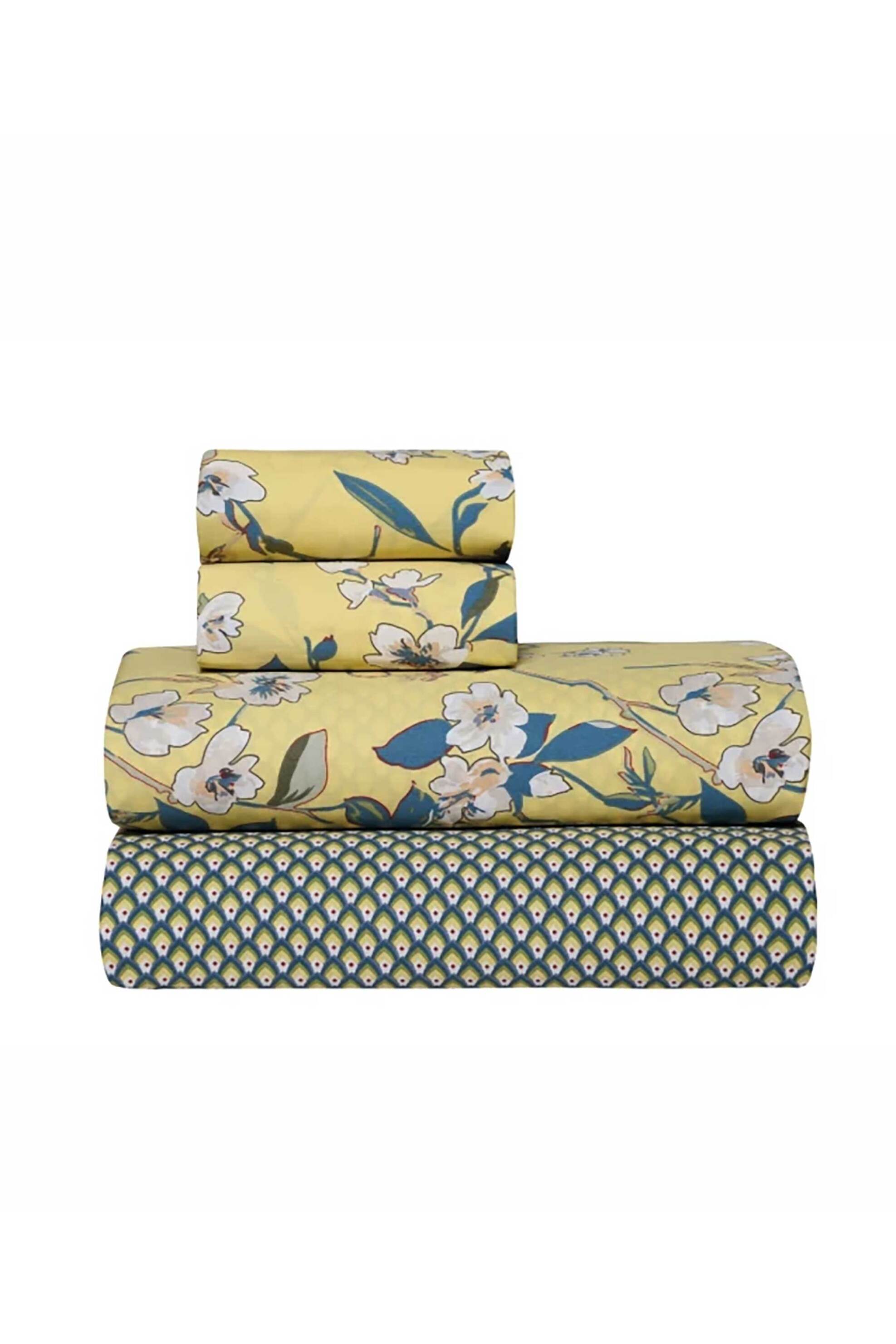 Kentia Σετ Σεντόνια Υπέρδιπλα με Μαξιλαροθήκες Floral Print Tesoro 28 (4 Τεμάχια) - 000079320