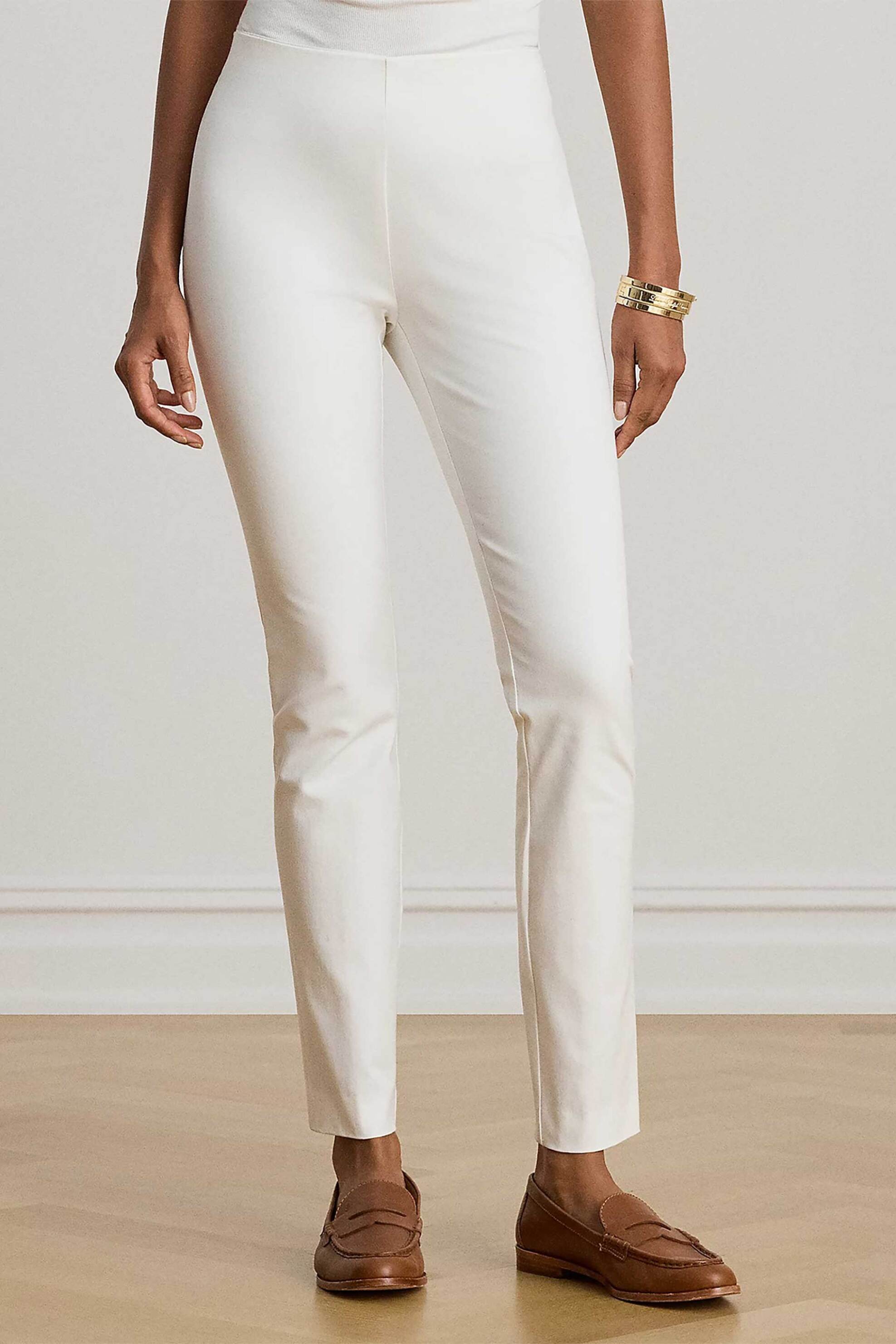 Lauren Ralph Lauren γυναικείο παντελόνι με ελαστική μέση Skinny Fit - 200631310013 Λευκό φωτογραφία