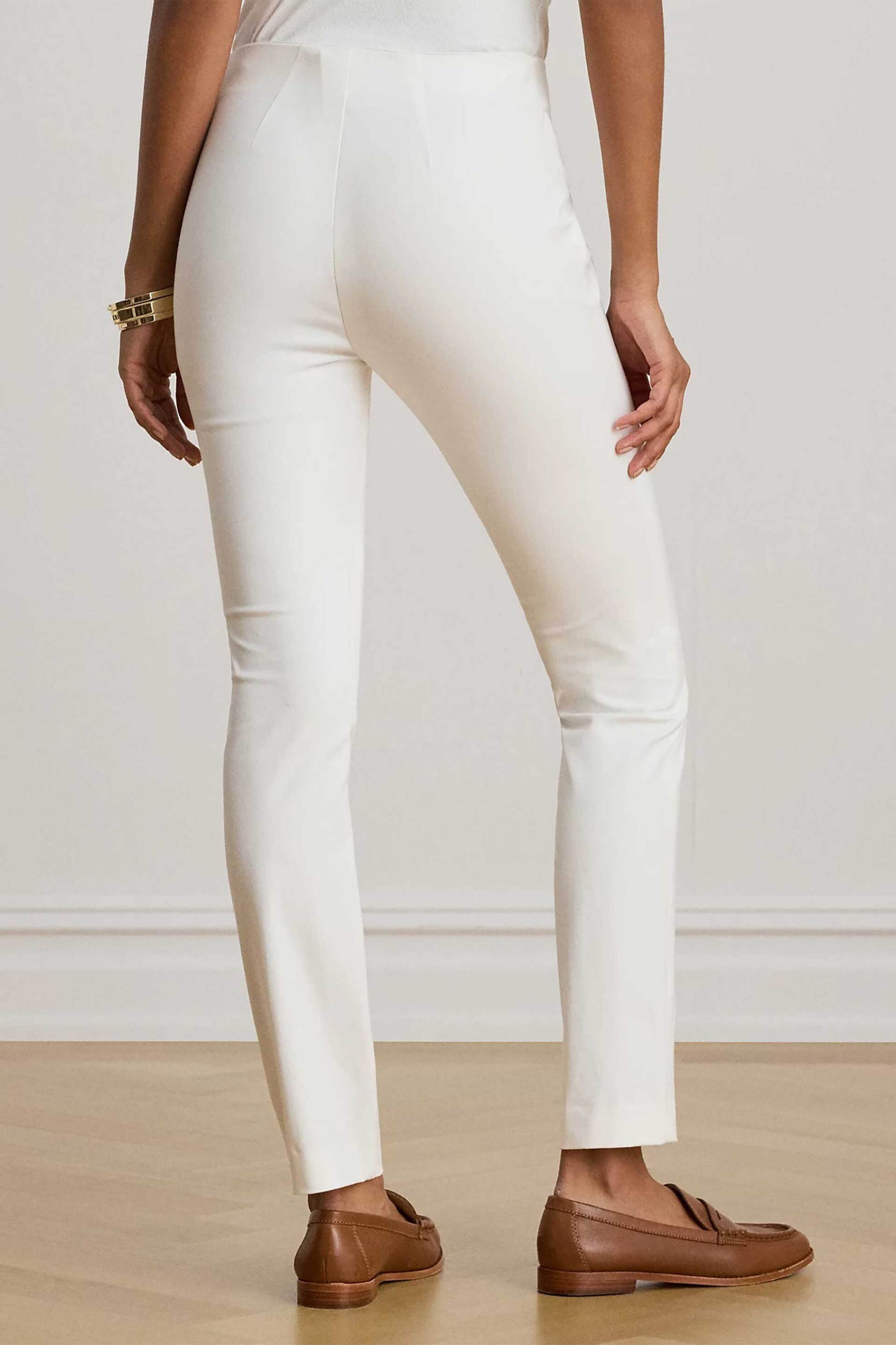 Lauren Ralph Lauren γυναικείο παντελόνι με ελαστική μέση Skinny Fit - 200631310013 Λευκό φωτογραφία