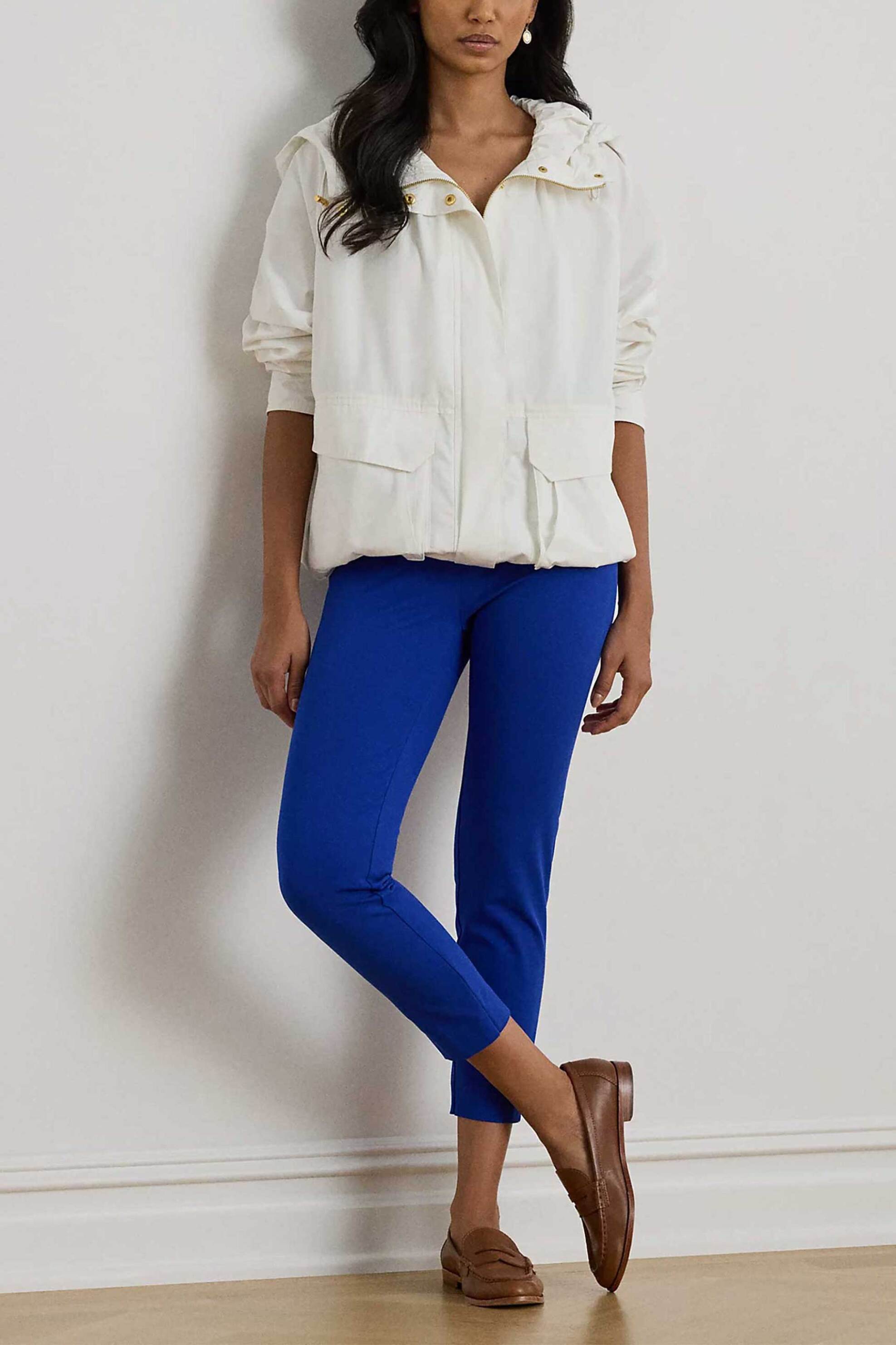 Lauren Ralph Lauren γυναικείο ψηλόμεσο παντελόνι cropped με ελαστική μέση Skinny Fit - 200687713035 Μπλε