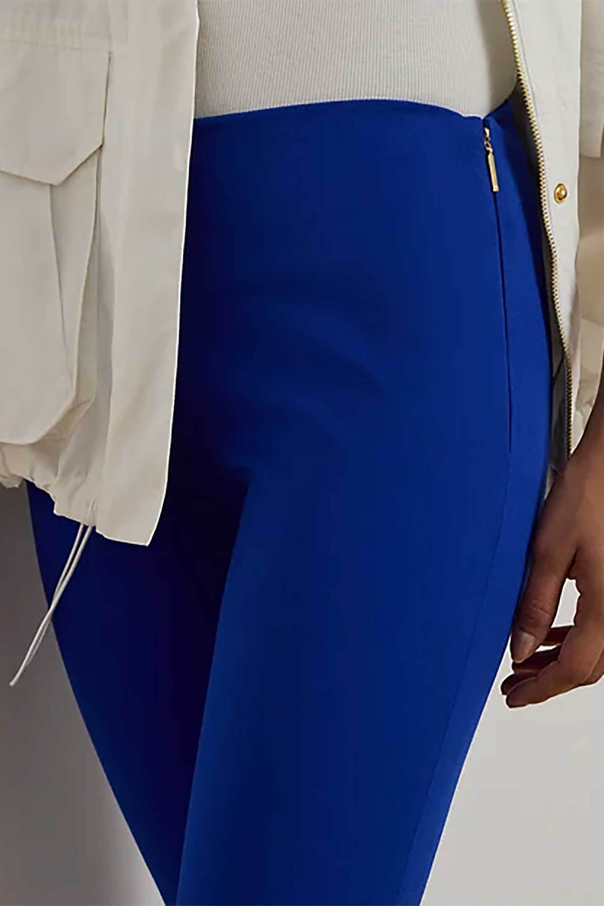 Lauren Ralph Γυναικείο Ψηλόμεσο Παντελόνι Cropped με Ελαστική Μέση Skinny Fit - 200687713035 Μπλε