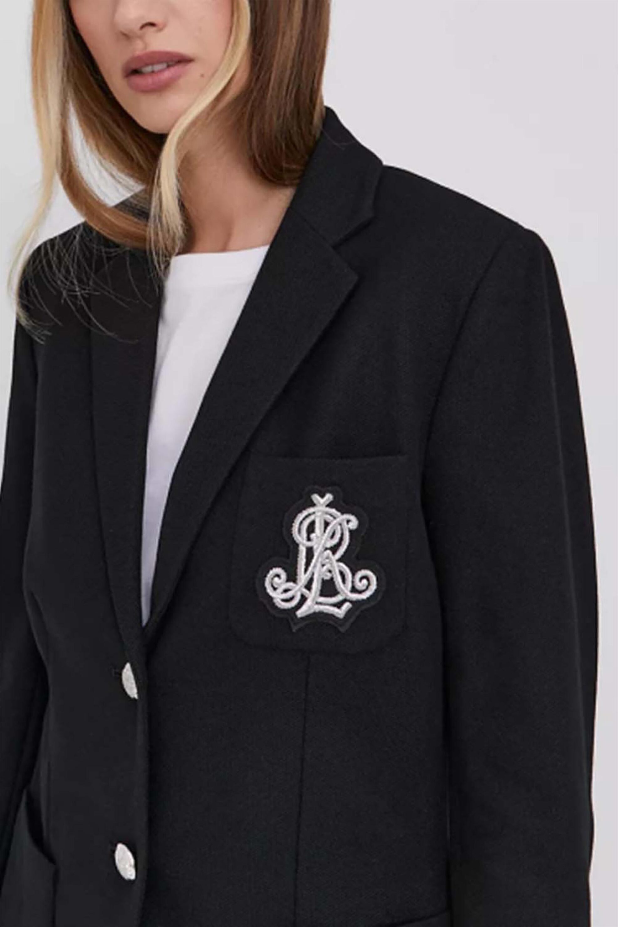Lauren Ralph Lauren γυναικείο σακάκι με logo patch και μεταλλικά κουμπιά 