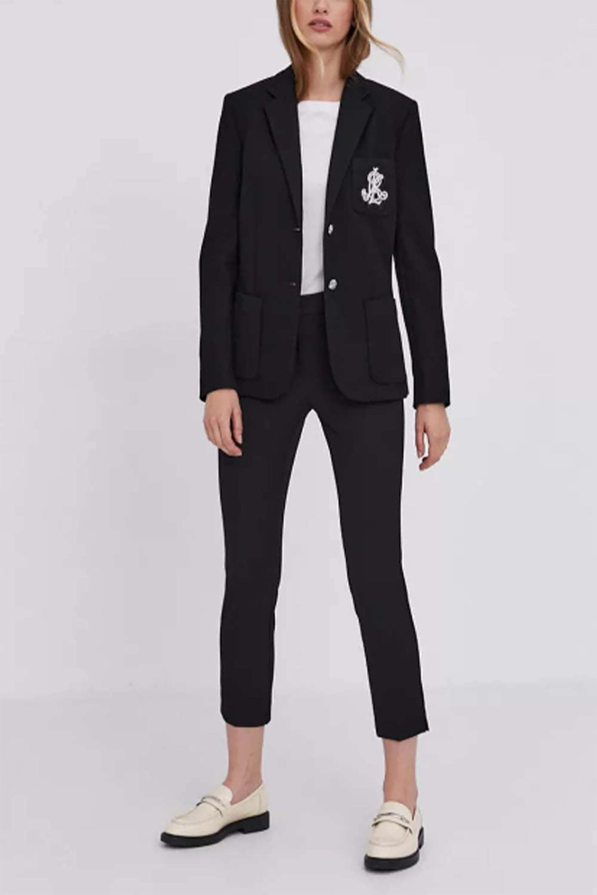 LAUREN RALPH LAUREN Lauren Ralph Lauren γυναικείο σακάκι με logo patch και μεταλλικά κουμπιά "Jacquard Blazer" - 200797305004 Μαύρο - 3