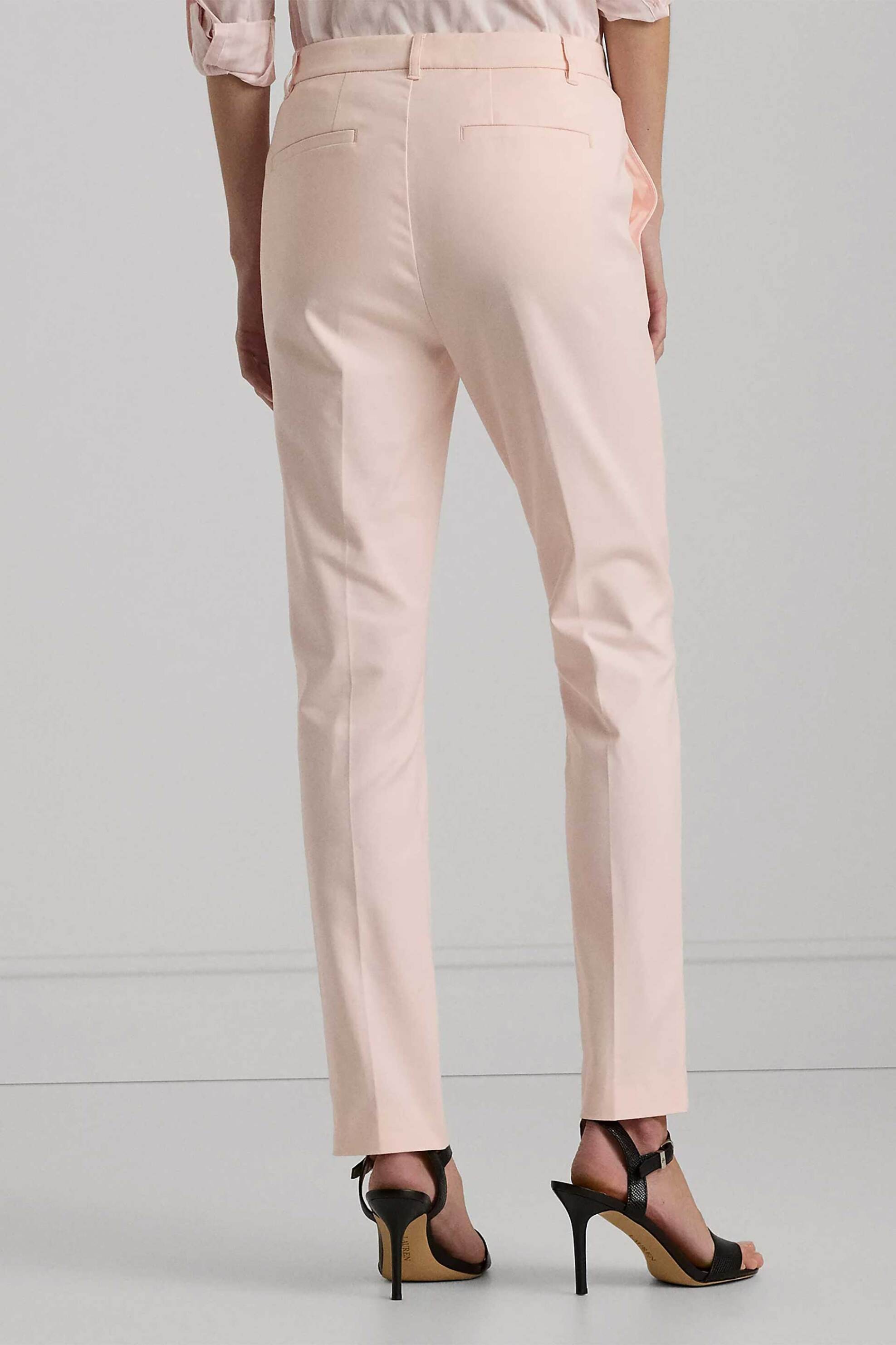 Lauren Ralph Lauren γυναικείο chino παντελόνι μονόχρωμο με τσέπες και μεταλλική λεπτομέρεια - 200811955033 Ροζ Ανοιχτό φωτογραφία