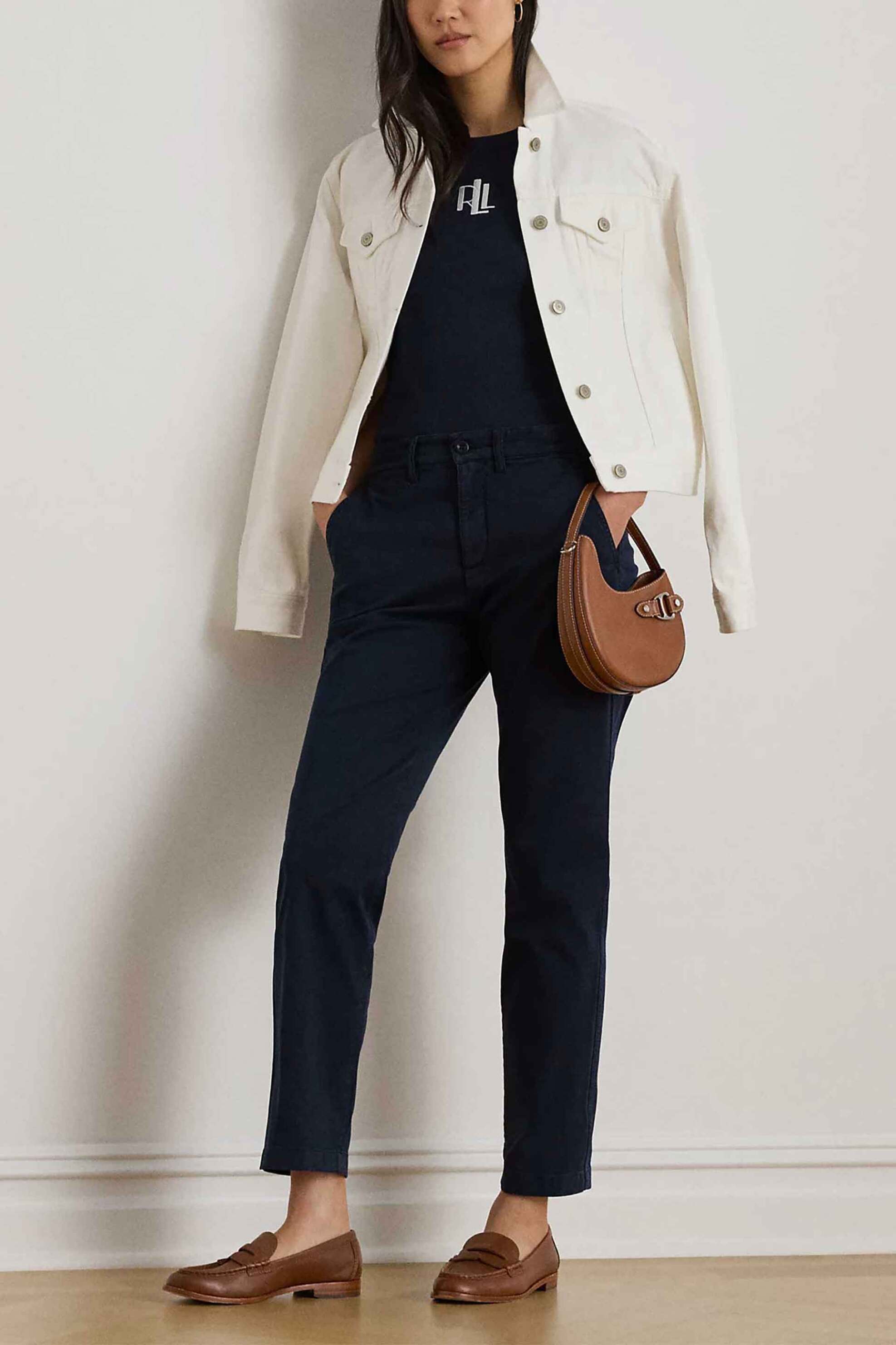 Lauren Ralph Lauren γυναικείο παντελόνι chino Slim Fit - 200812287001 Σκούρο Μπλε