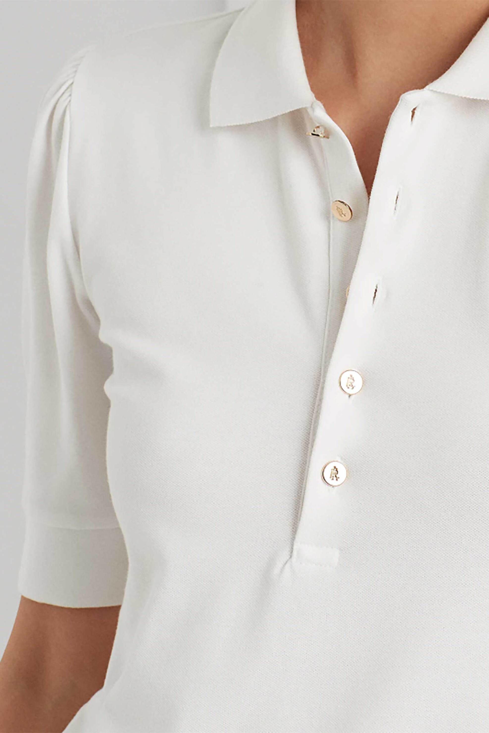 Lauren Ralph Lauren γυναικείο mini φόρεμα πόλο βαμβακερό με κεντημένο μονόγραμμα - 200834569002 Λευκό φωτογραφία