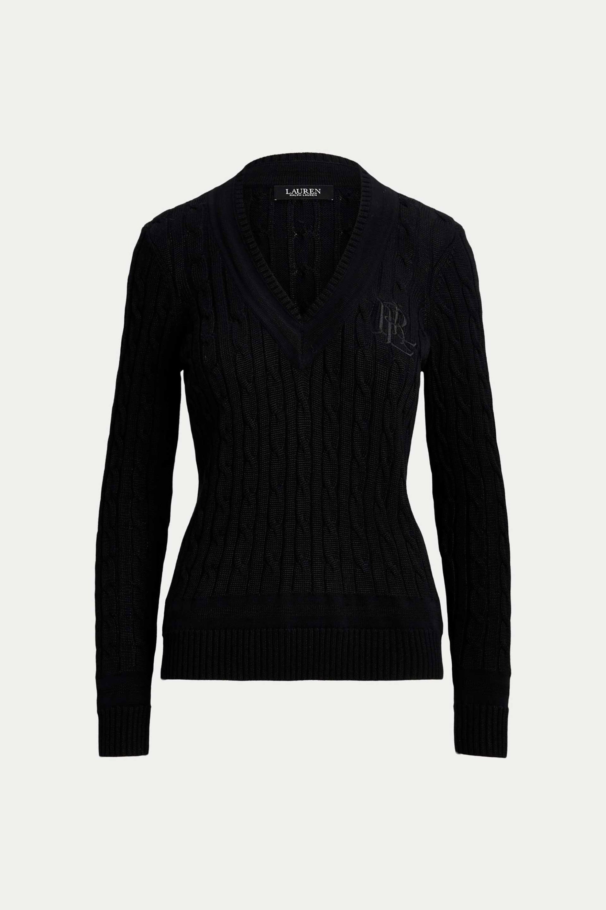 LAUREN RALPH LAUREN Lauren Ralph Lauren γυναικείο πουλόβερ με cable knit pattern Relaxed Fit - 200888795004 Μαύρο - 4