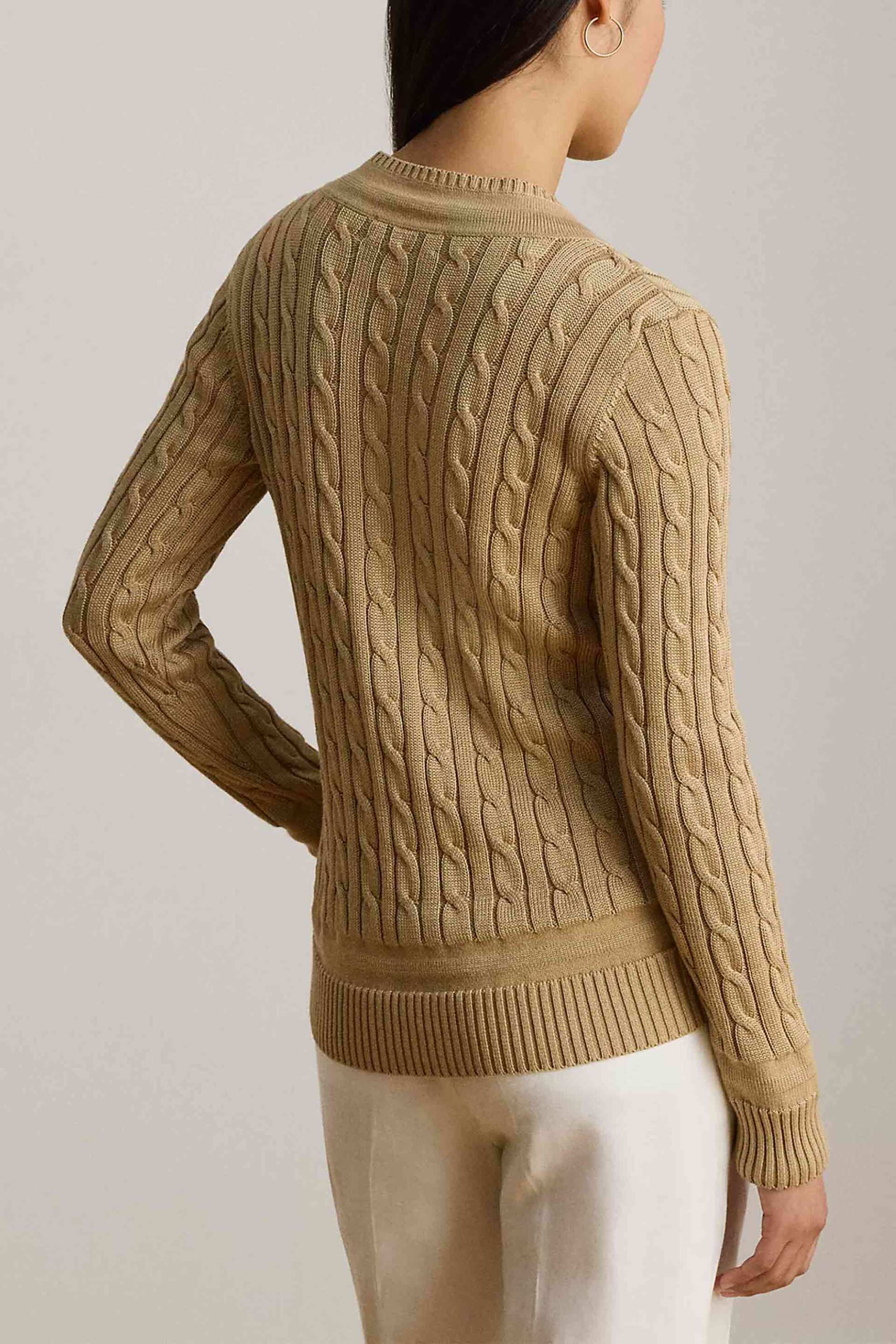 LAUREN RALPH LAUREN Lauren Ralph Lauren γυναικείο πουλόβερ με cable knit pattern Relaxed Fit - 200888795013 Μπεζ - 4