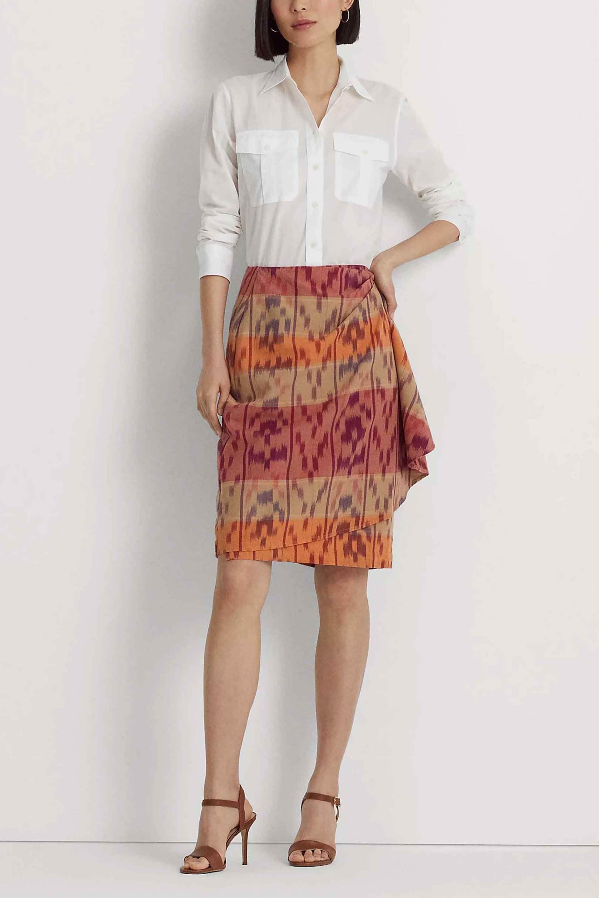 Lauren Ralph Lauren γυναικείο πουκάμισο μονόχρωμο με τσέπες Straight Fit - 200909145001 Λευκό φωτογραφία