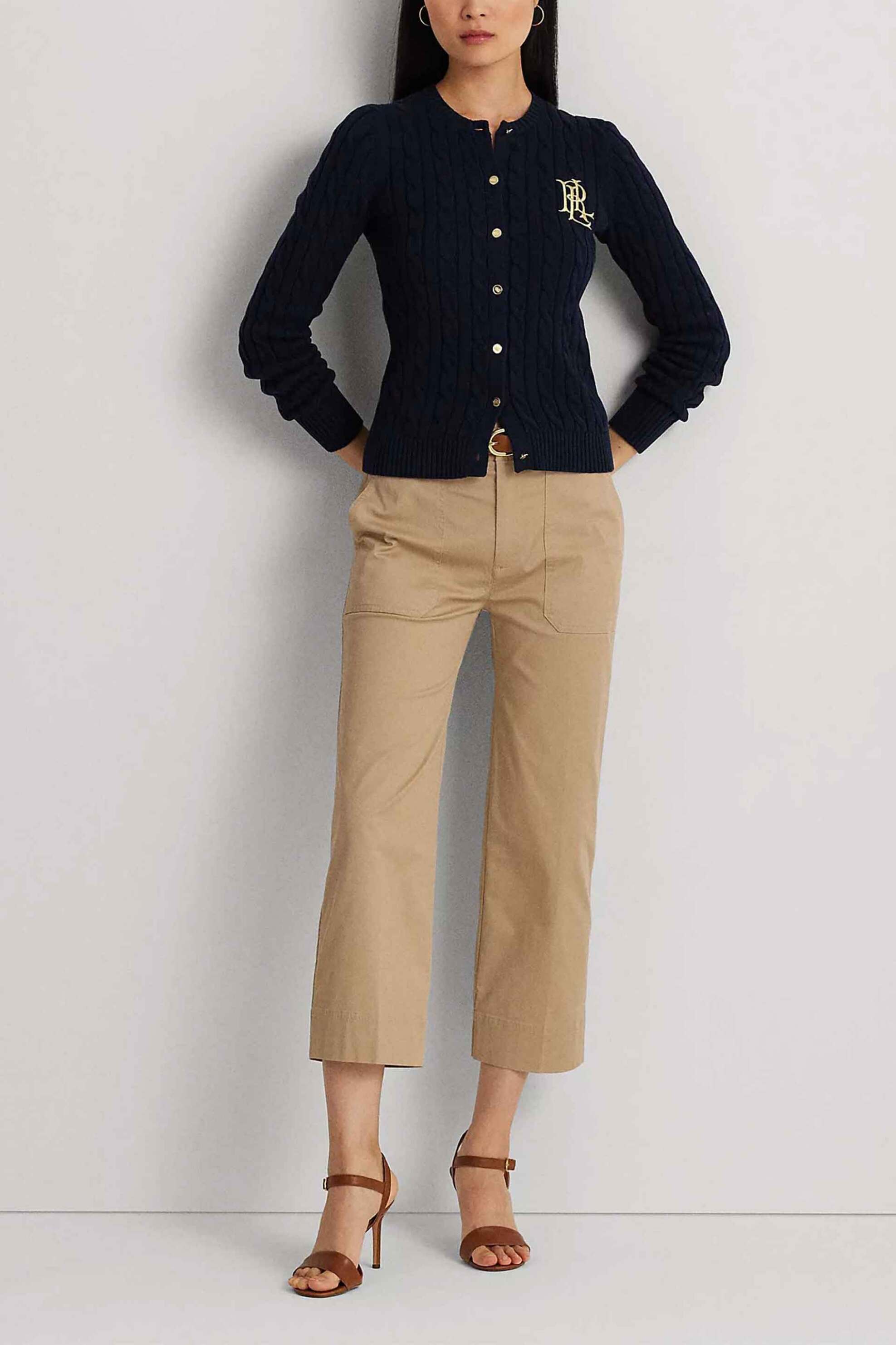 Lauren Ralph Lauren γυναικεία πλεκτή ζακέτα με cable knit pattern και κεντημένο λογότυπο Slim Fit - 200932225002 Μπλε Σκούρο φωτογραφία