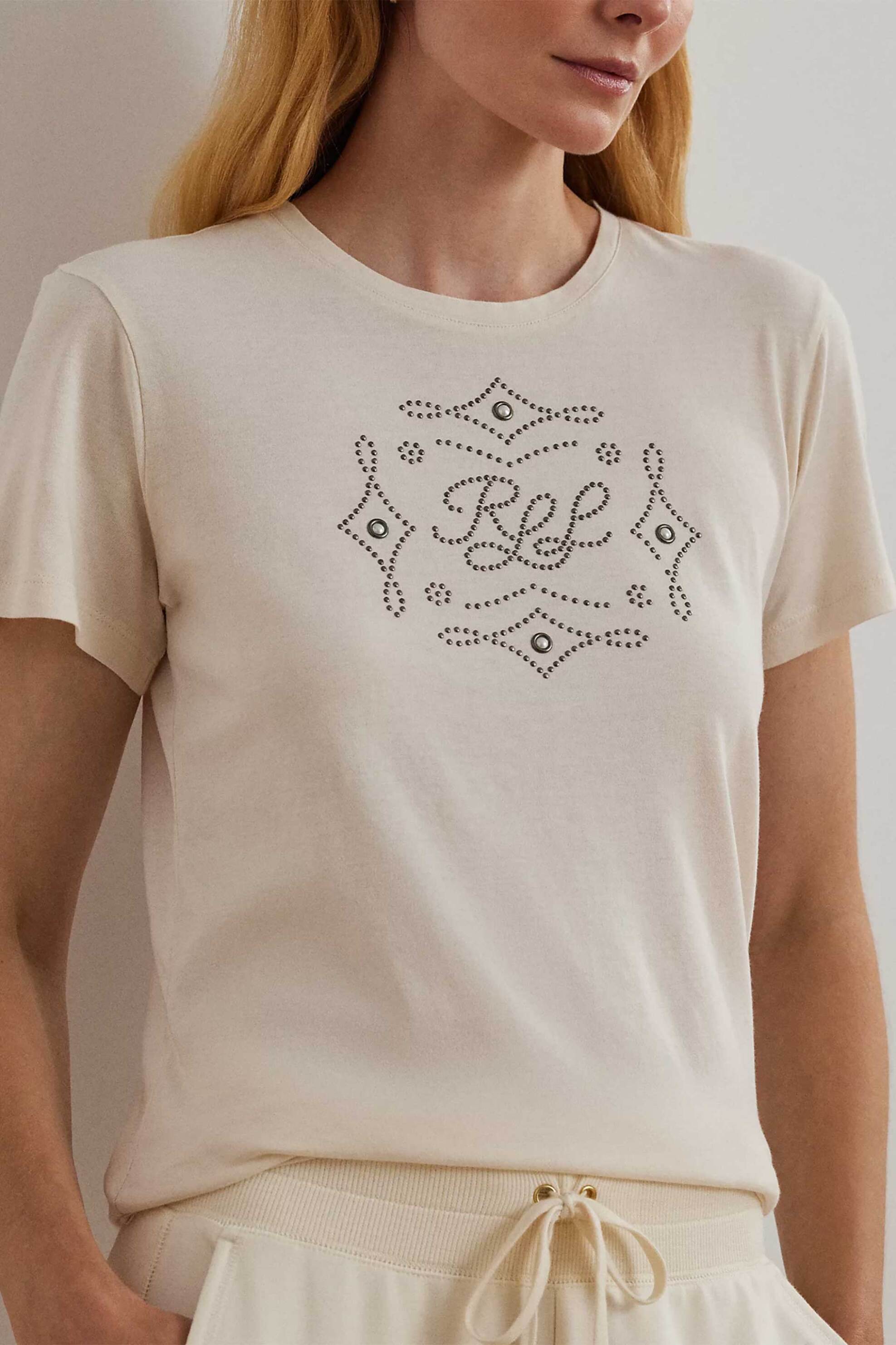 Lauren Ralph Lauren γυναικείο T-shirt με graphic logo από τρουκς Relaxed Fit - 200940495002 Κρέμ φωτογραφία